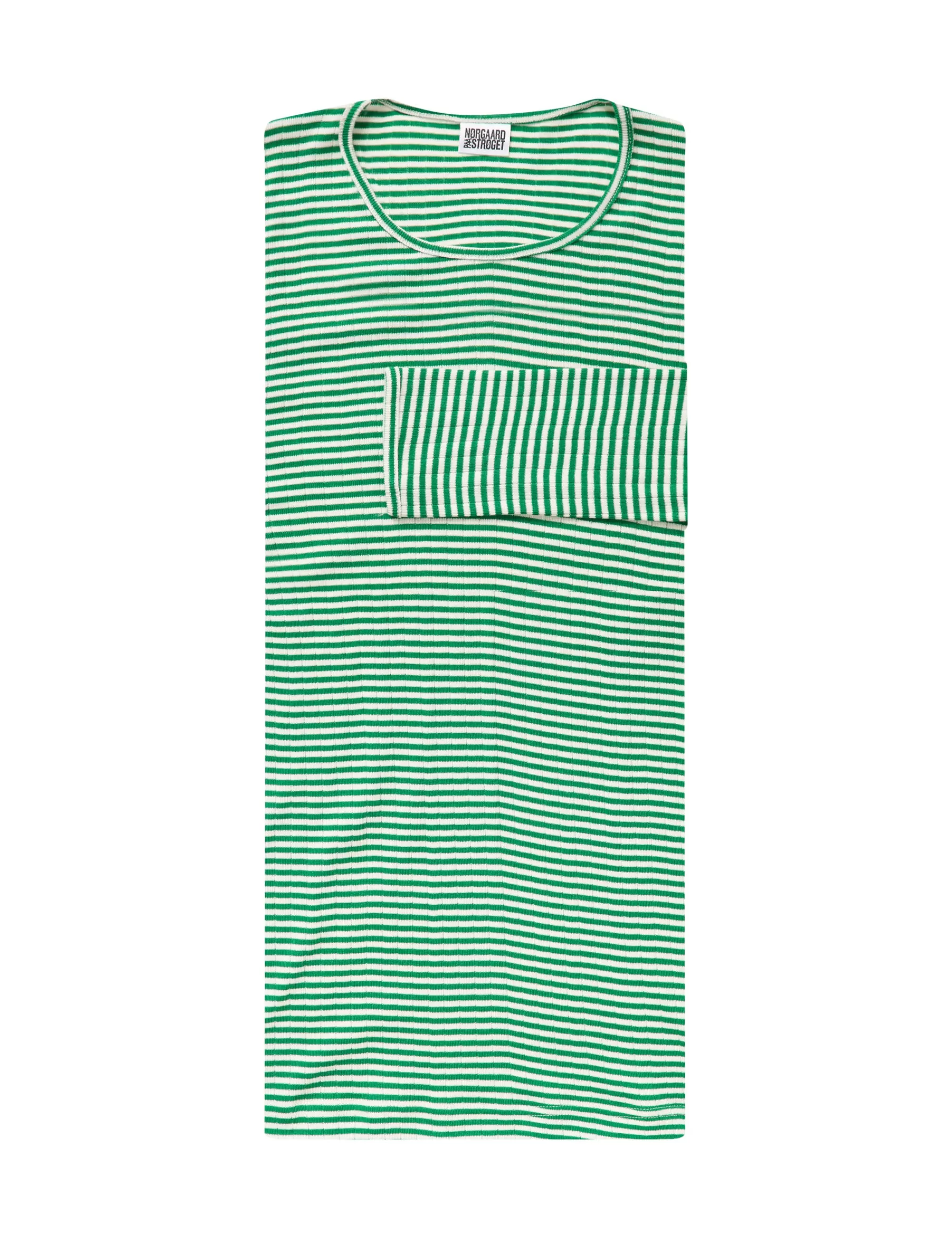 MADS NØRGAARD 101 Fine Stripe Green/Ecru Best