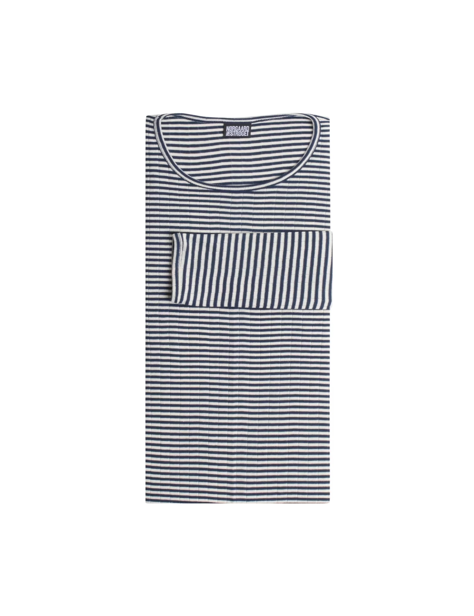 MADS NØRGAARD 101 Fine Stripe Marine/Ecru New