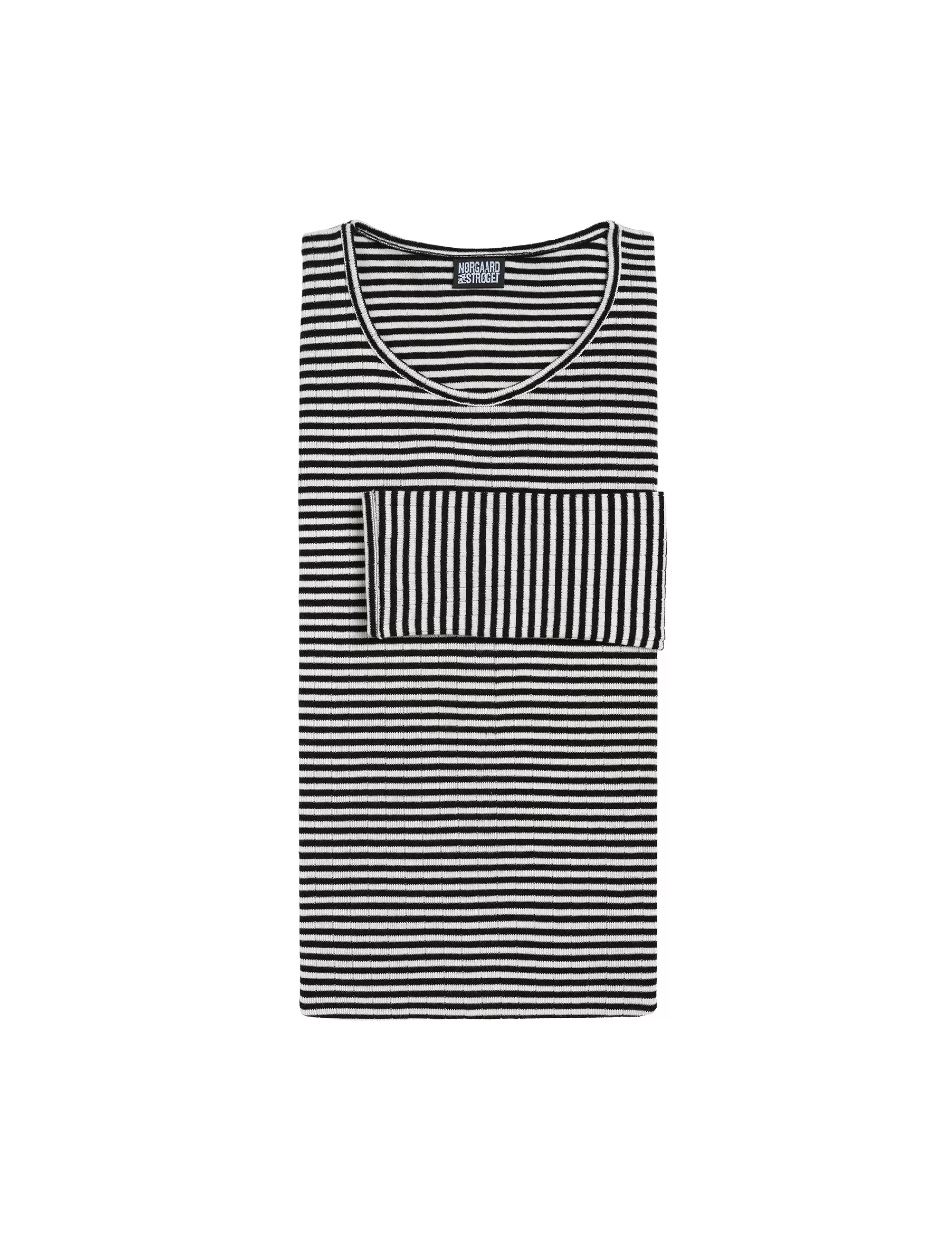 MADS NØRGAARD 101 Fine Stripe Black/Ecru New