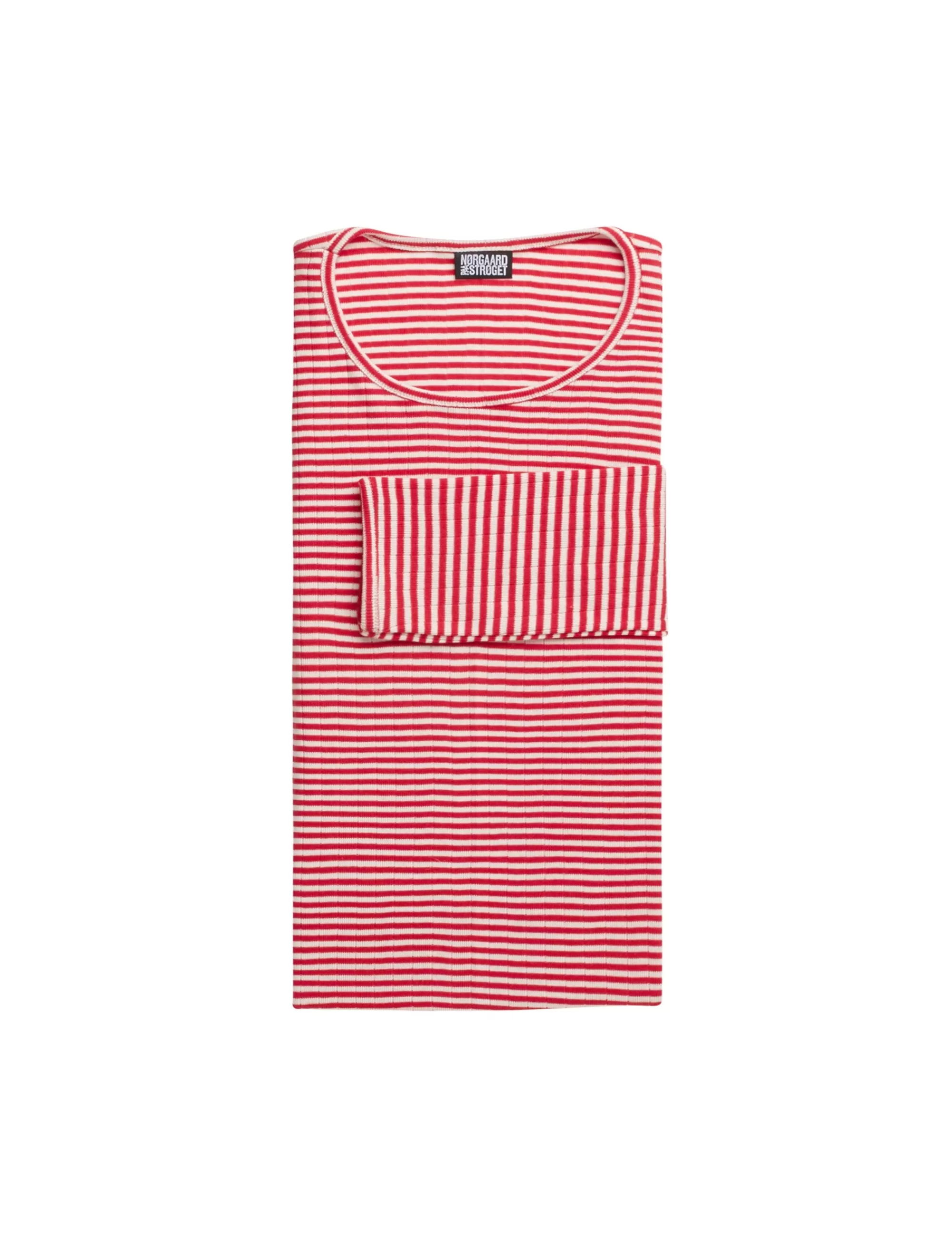 MADS NØRGAARD 101 Fine Stripe Red/Ecru Online