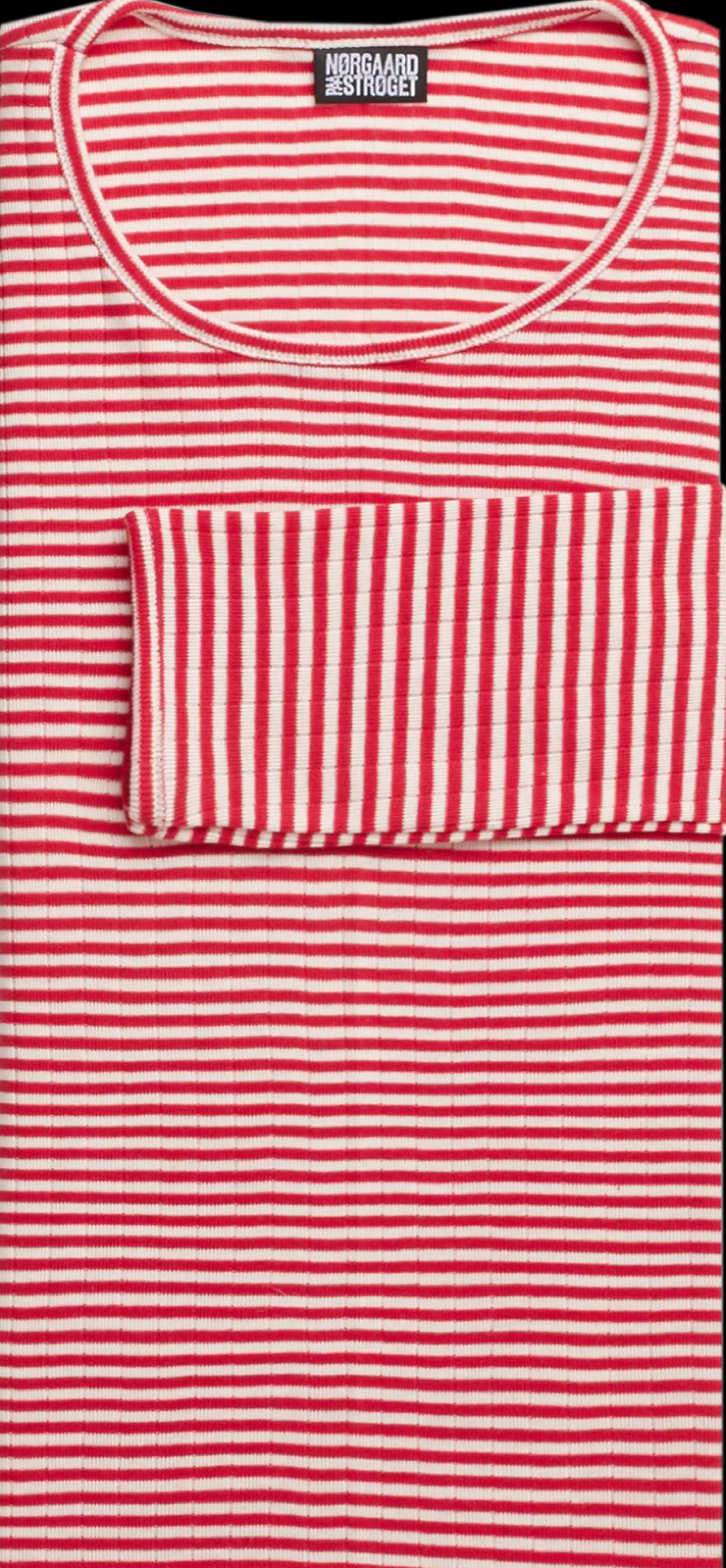 MADS NØRGAARD 101 Fine Stripe Red/Ecru Online