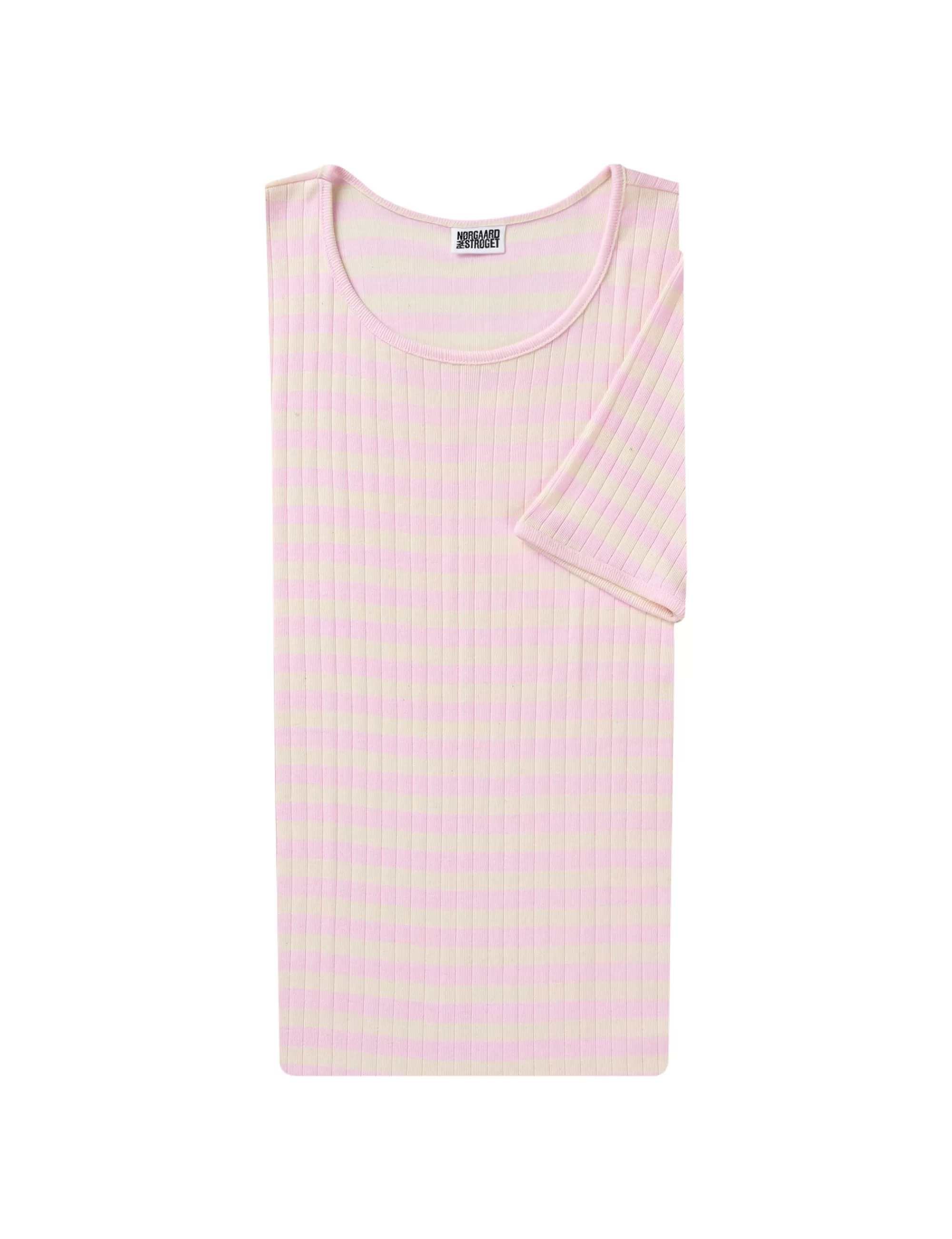 MADS NØRGAARD 101 Short Sleeve Broadway Rose/Ecru Best Sale