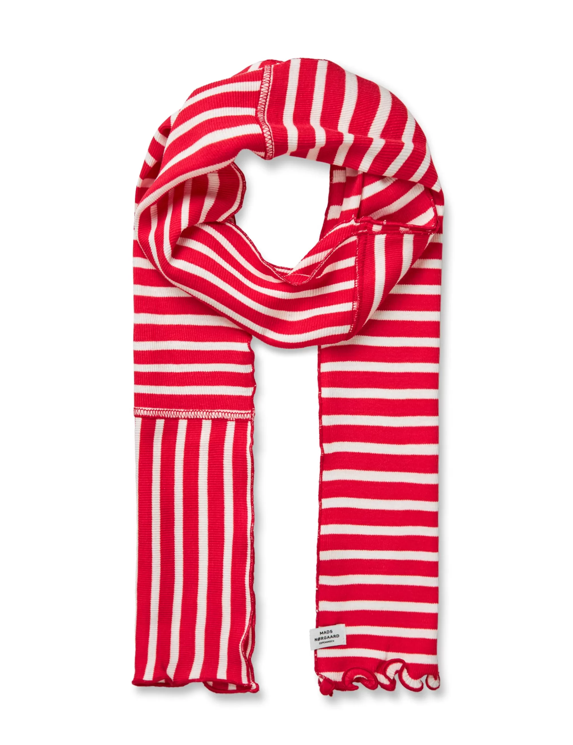 MADS NØRGAARD 2x2 Leftover Thorla Scarf High Risk Red/White Alyssum Cheap