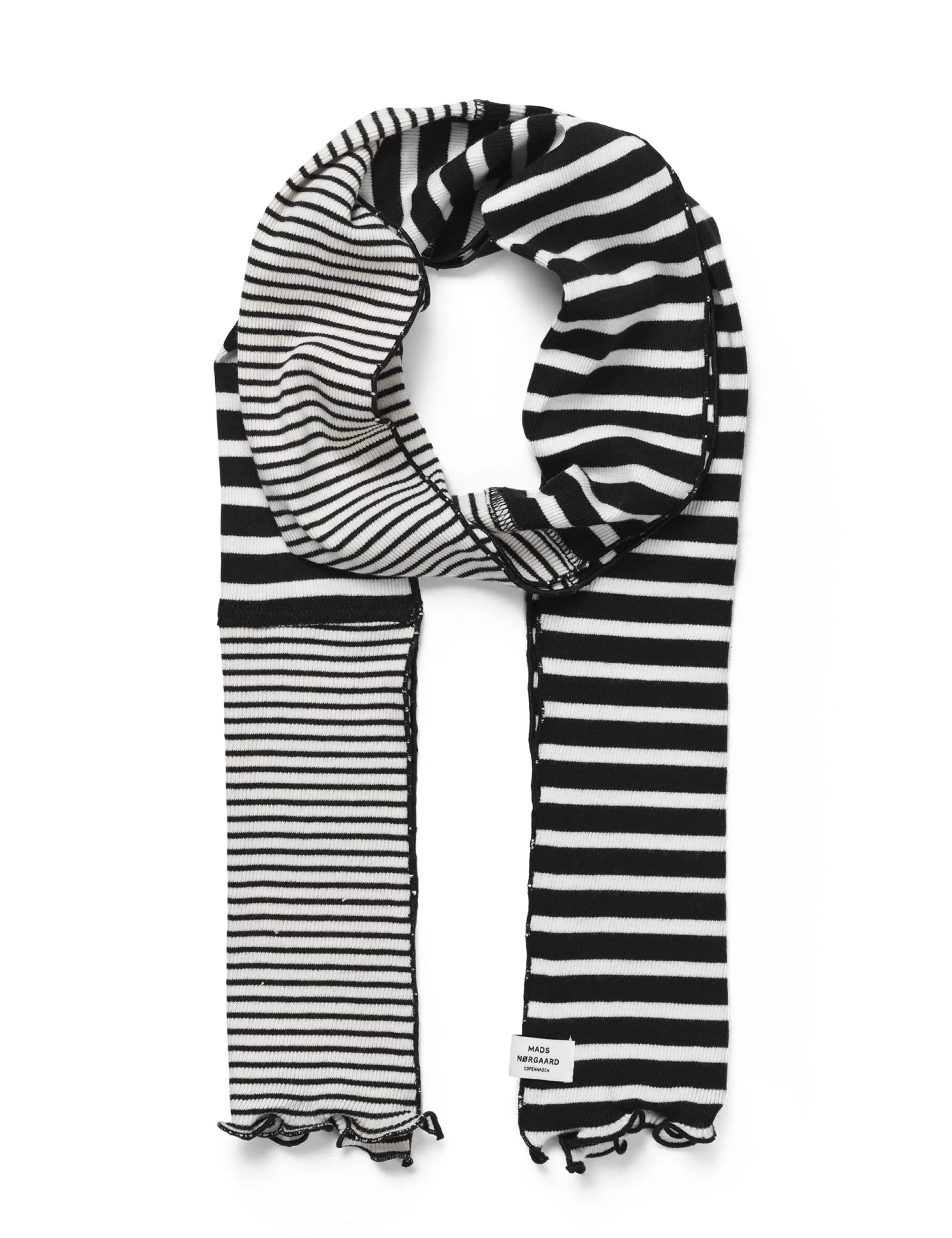 MADS NØRGAARD 2x2 Leftover Thorla Scarf Whitecap Gray/Black Clearance