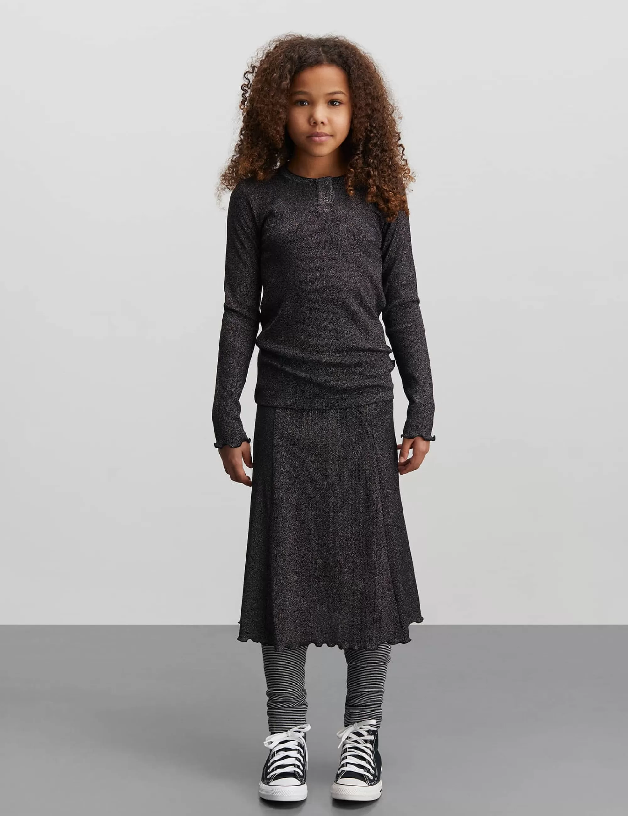 MADS NØRGAARD 2x2 Lurex Salina Skirt Gun Metal Best