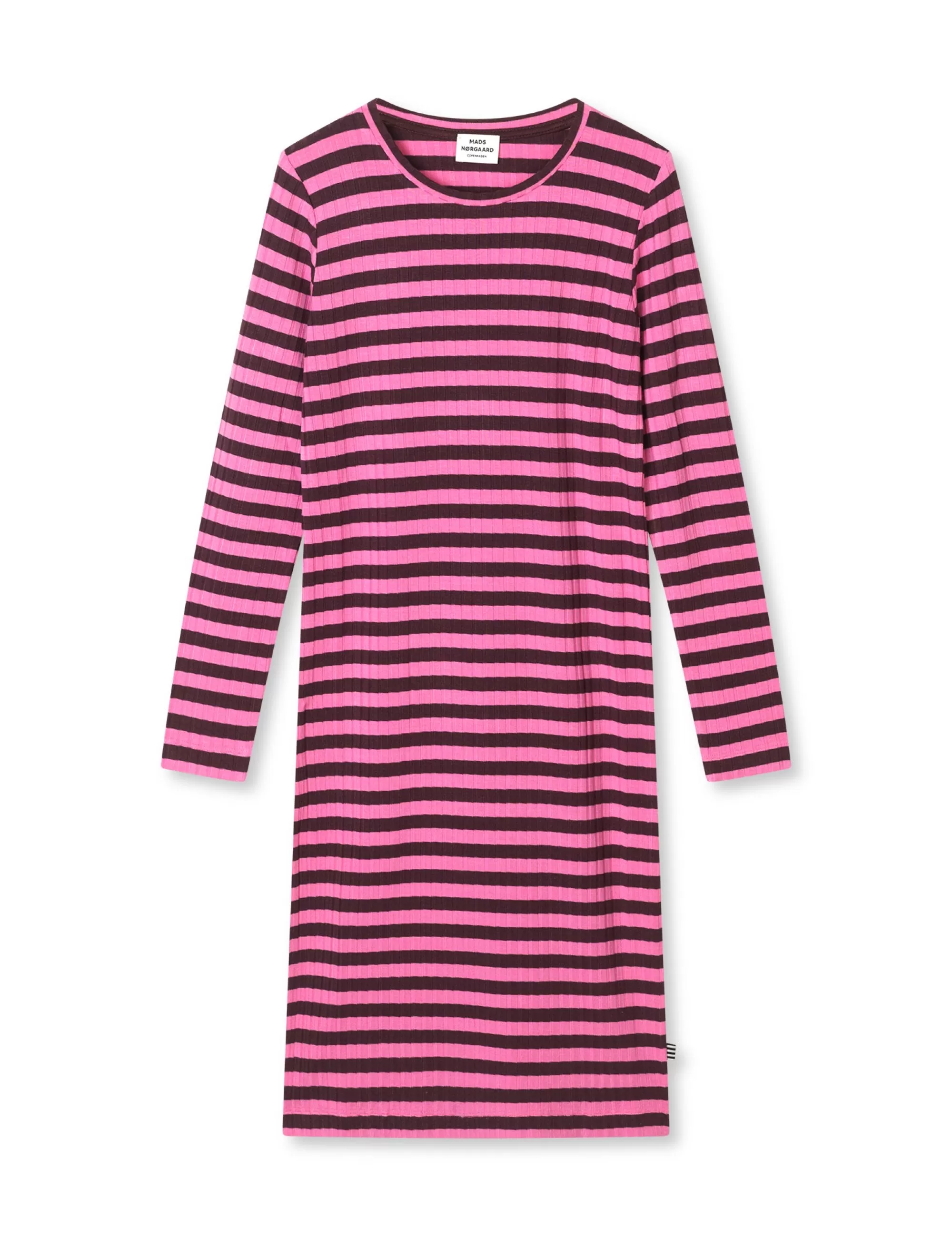 MADS NØRGAARD 5x5 Classic Stripe Dubina Dress Plum Perfect/Carmine Rose Best