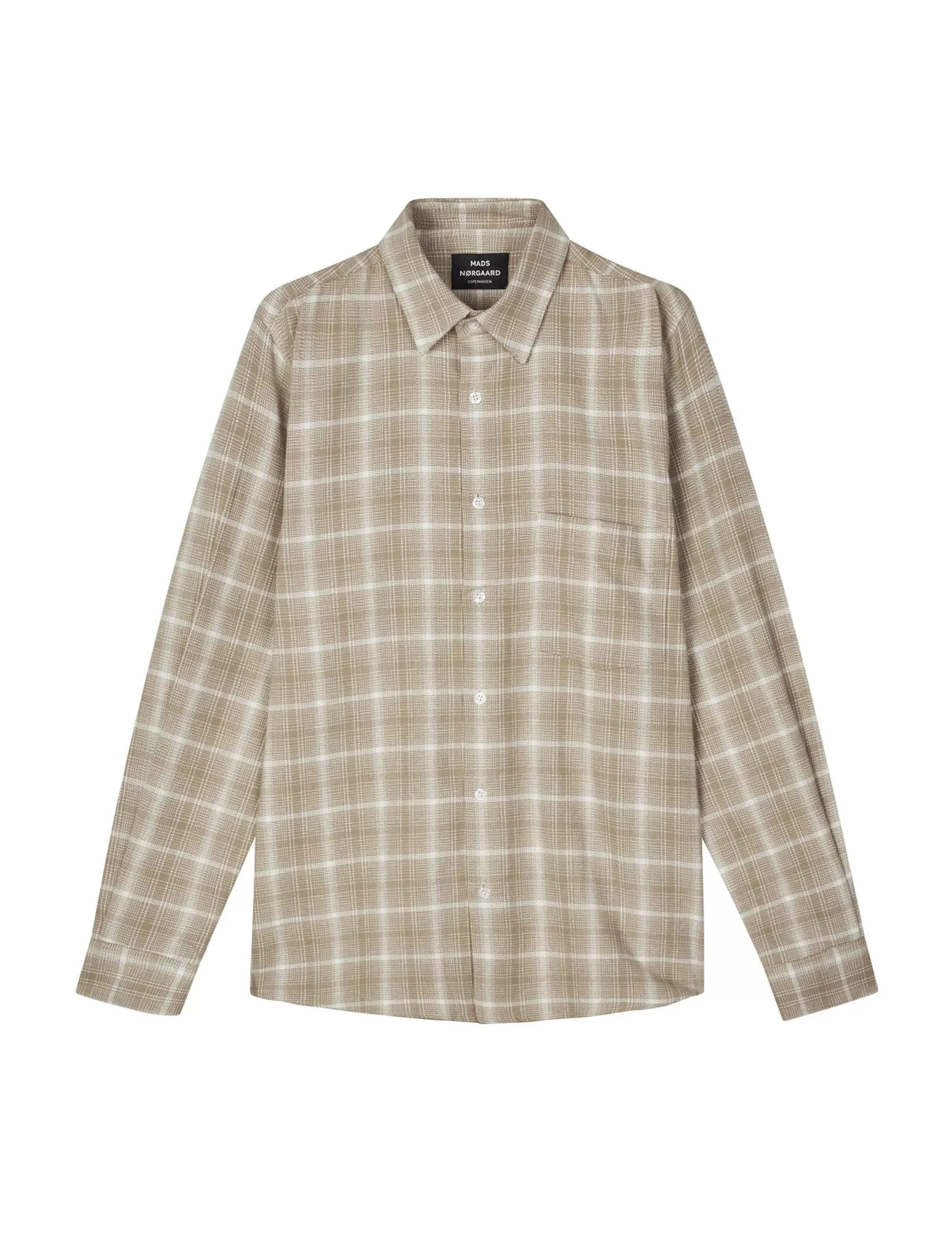 MADS NØRGAARD Alaska Flannel Check Sune Shirt Vanilla Ice/Silver Sage Check Shop