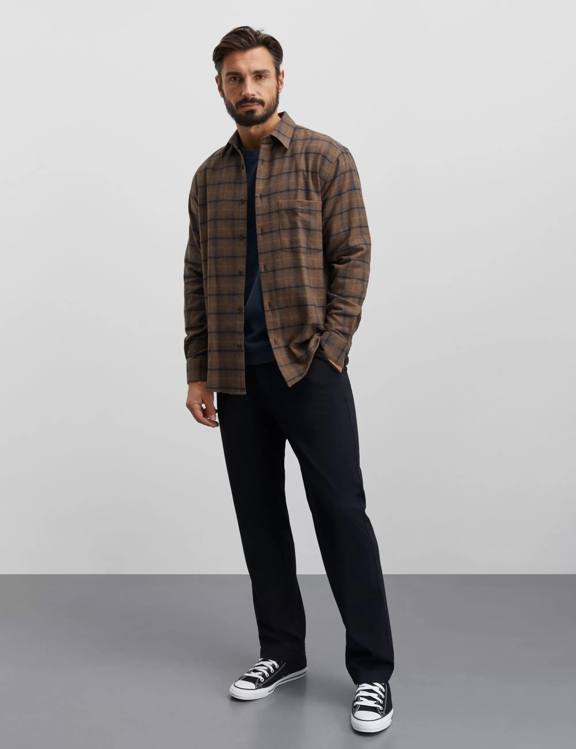 MADS NØRGAARD Alaska Flannel Check Sune Shirt Desert Palm/Deep Well Check Cheap