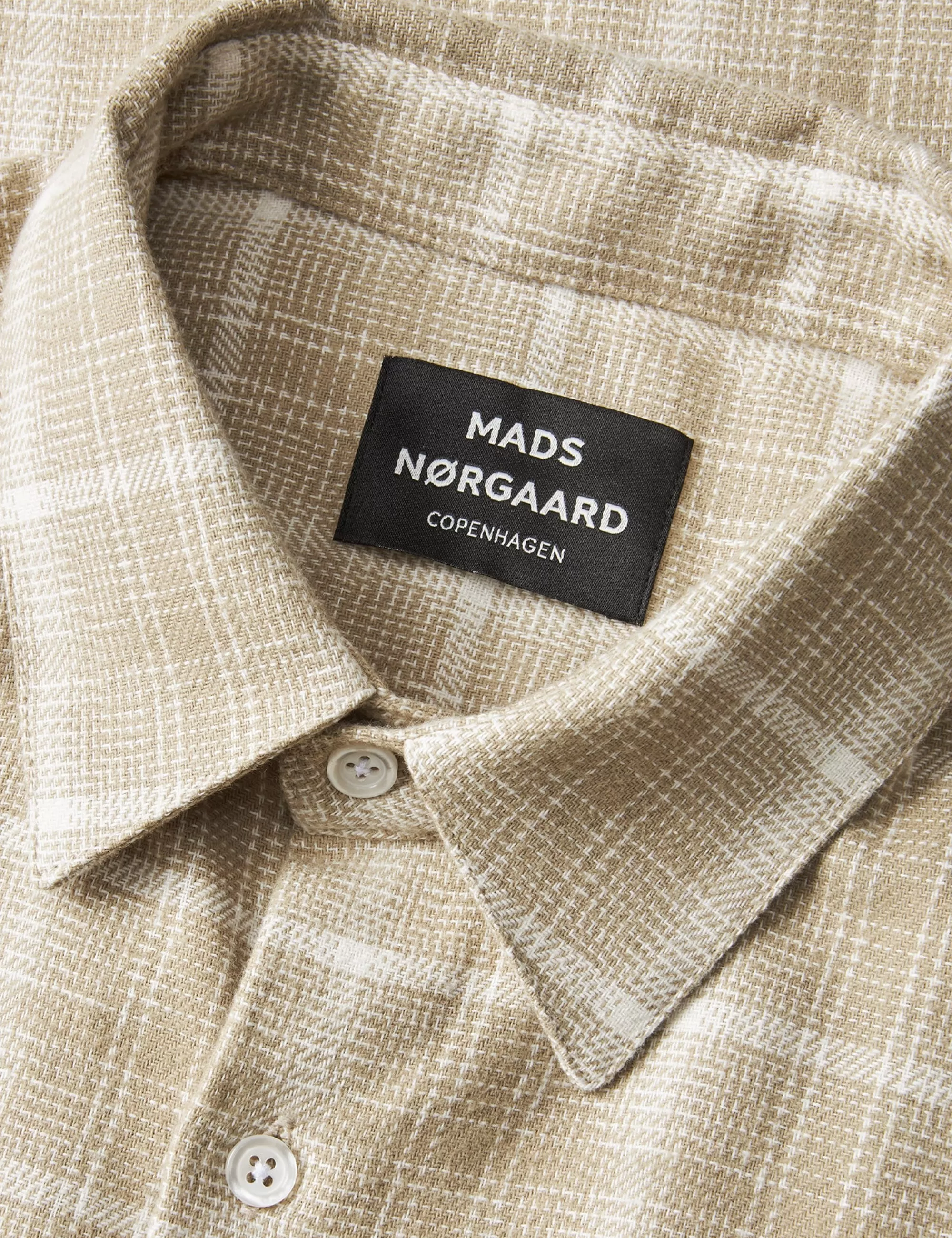 MADS NØRGAARD Alaska Flannel Check Sune Shirt Vanilla Ice/Silver Sage Check Shop