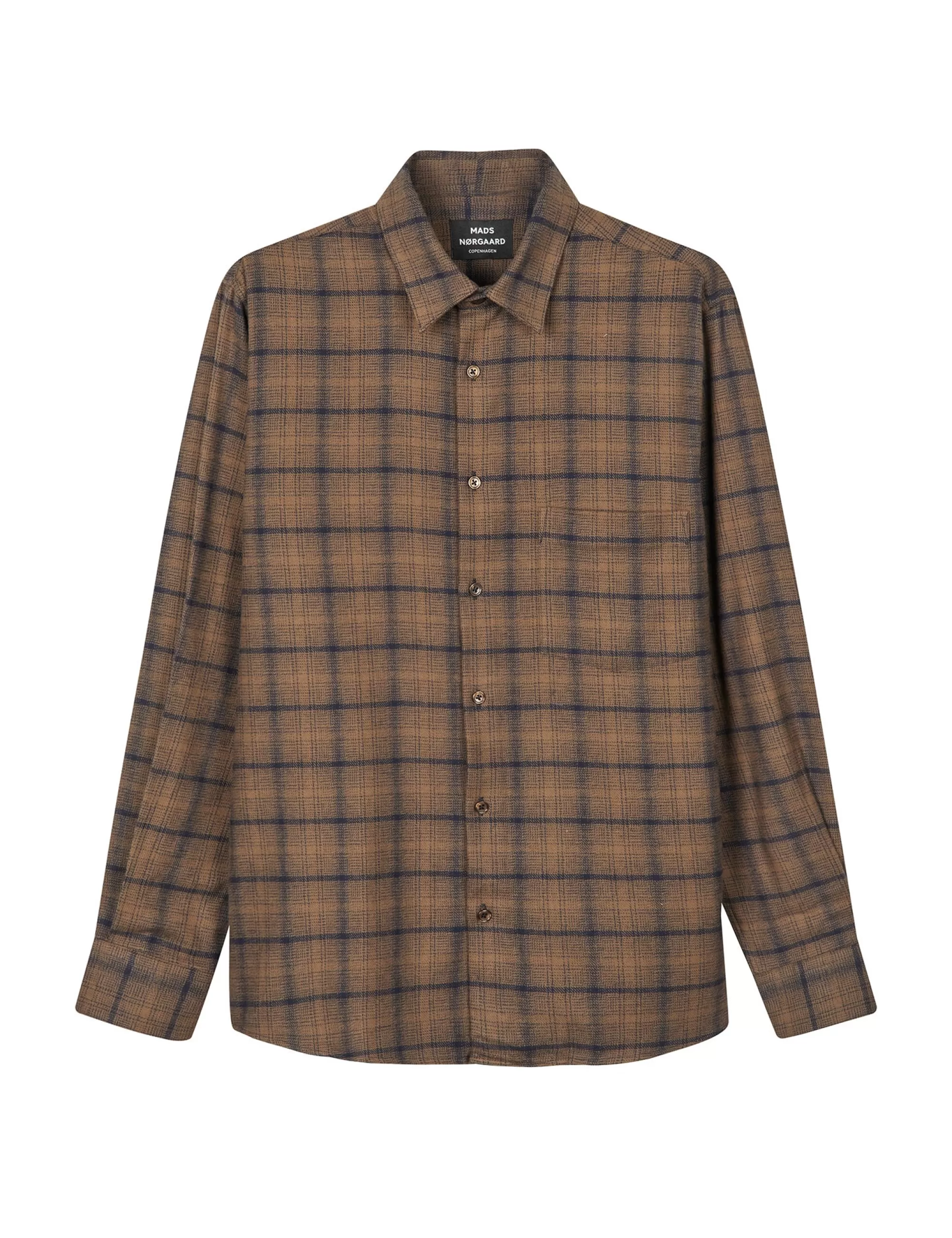 MADS NØRGAARD Alaska Flannel Check Sune Shirt Desert Palm/Deep Well Check Cheap