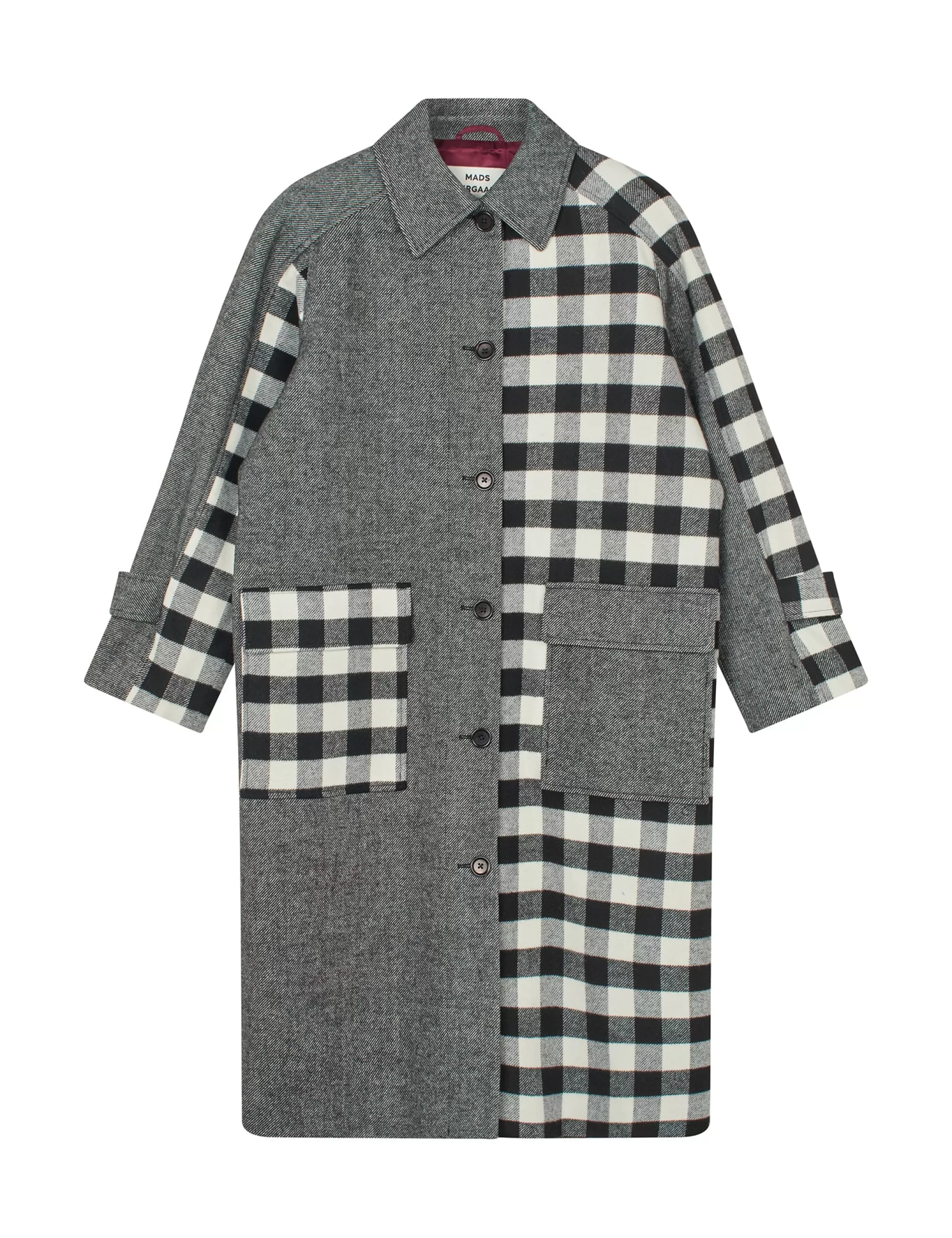 MADS NØRGAARD Bondu Jami Coat Black/Arctic Wolf Clearance