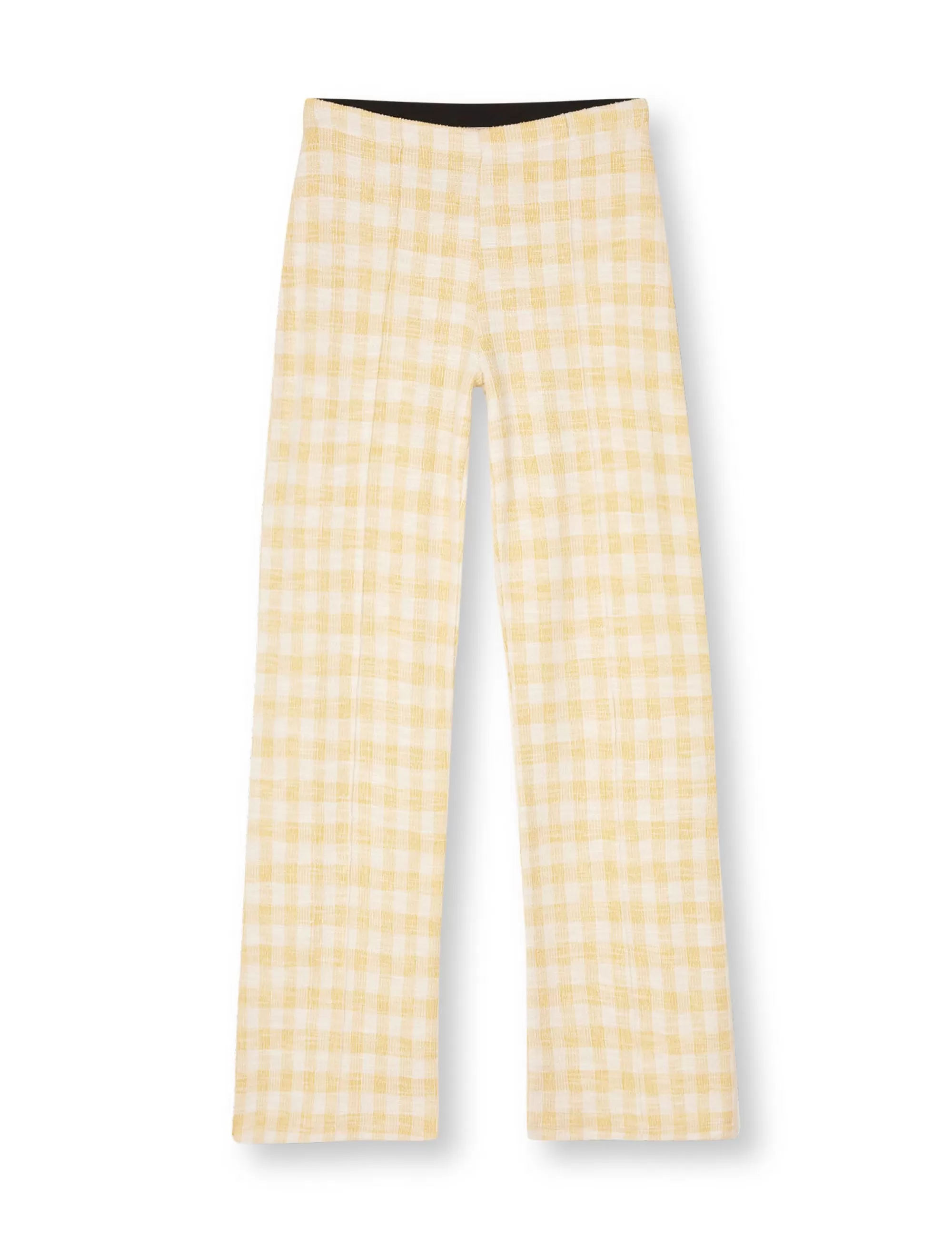 MADS NØRGAARD Boucle Jersey Pirla Pants Misted Yellow/White Alyssum Clearance