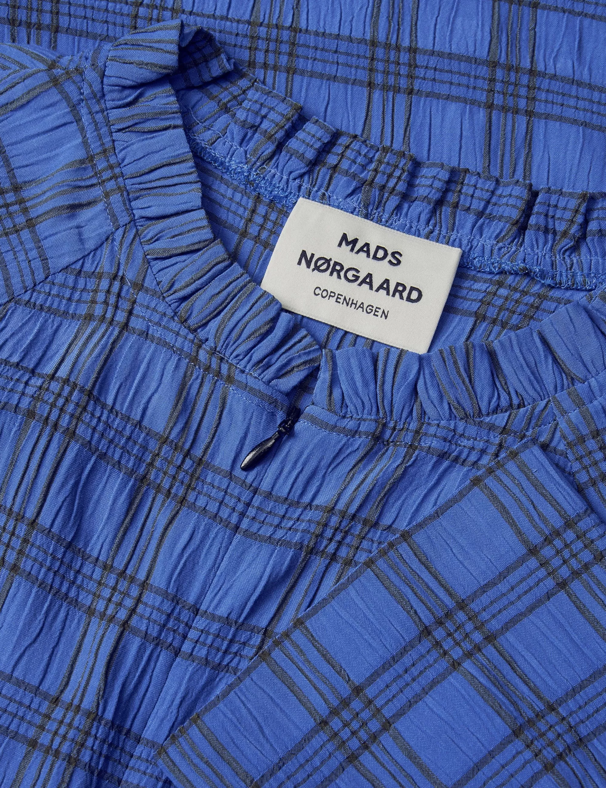 MADS NØRGAARD Check Pop Dupina Dress Amparo Blue Check Clearance