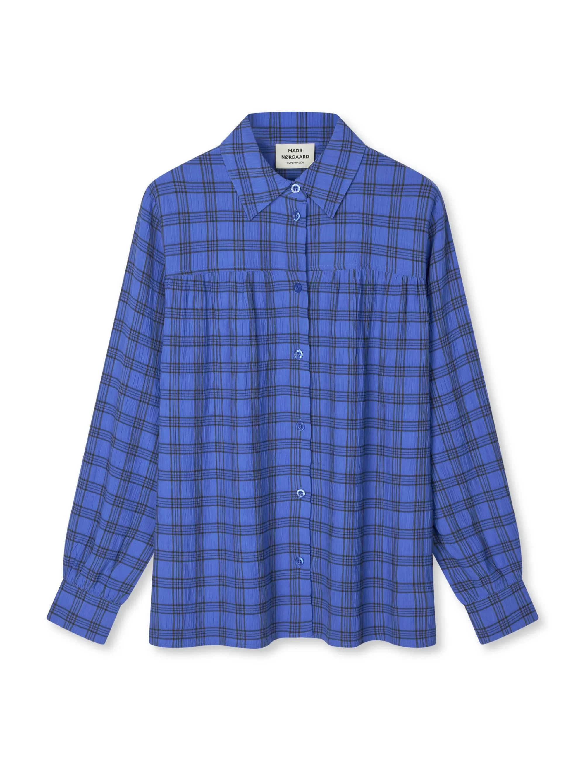 MADS NØRGAARD Check Pop Vina Shirt Amparo Blue Check Best Sale