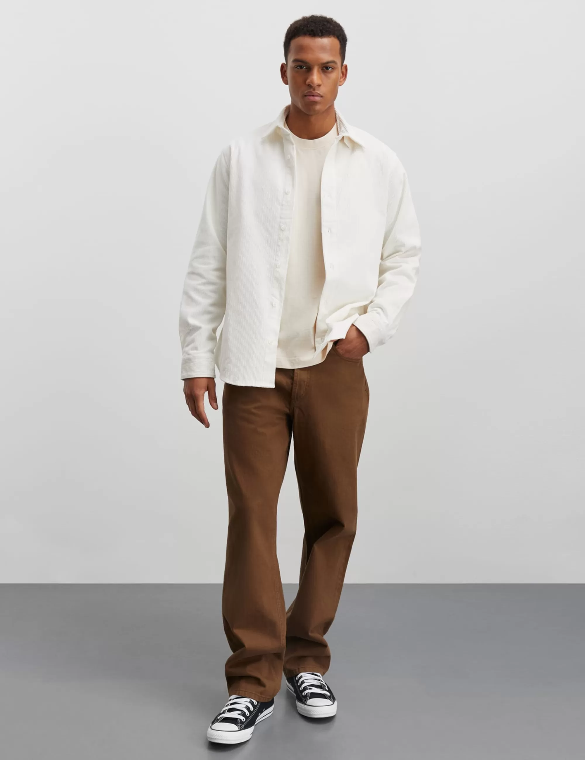 MADS NØRGAARD Classic Cord Malte Shirt Vanilla Ice Flash Sale