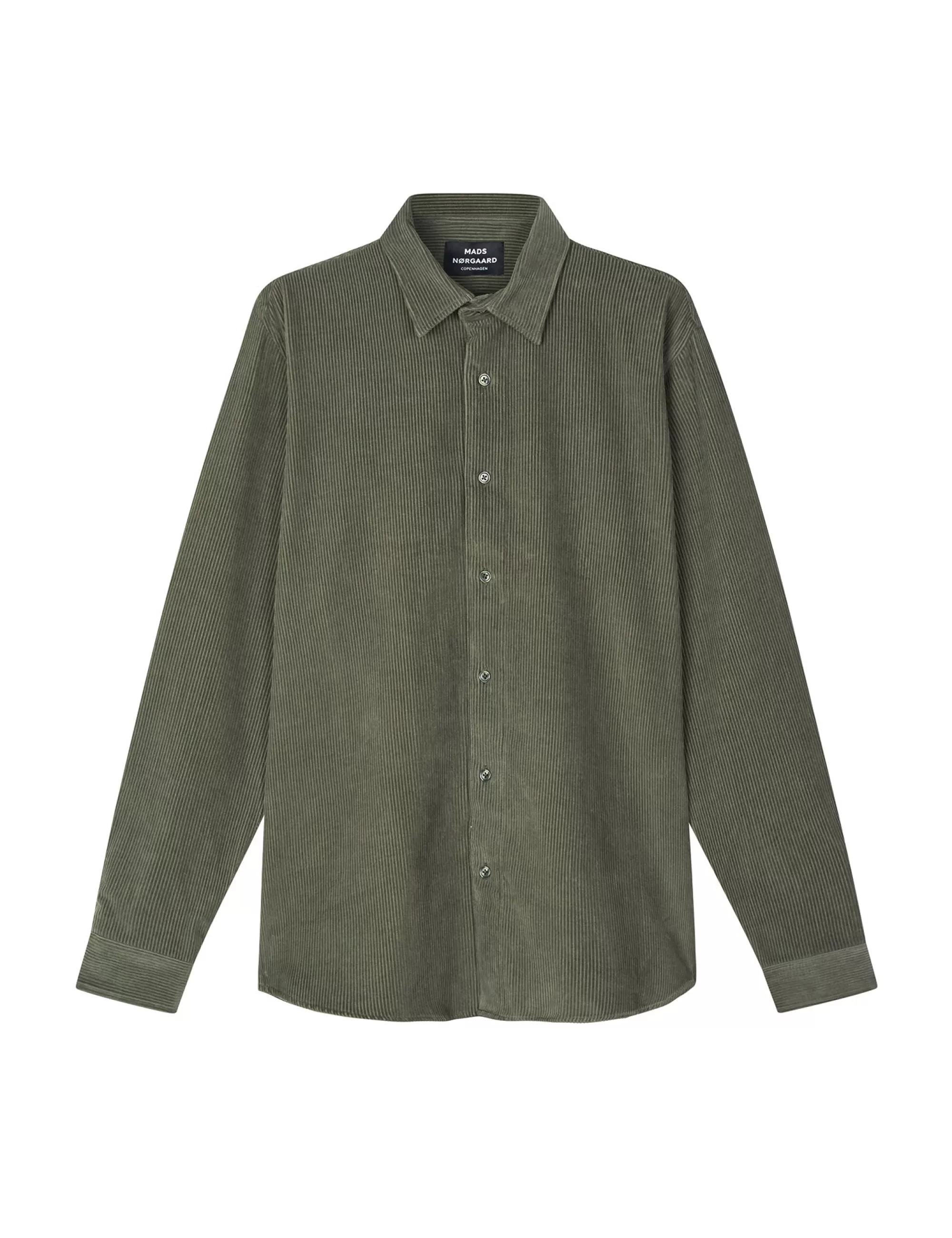 MADS NØRGAARD Classic Cord Malte Shirt Duck Green Best Sale