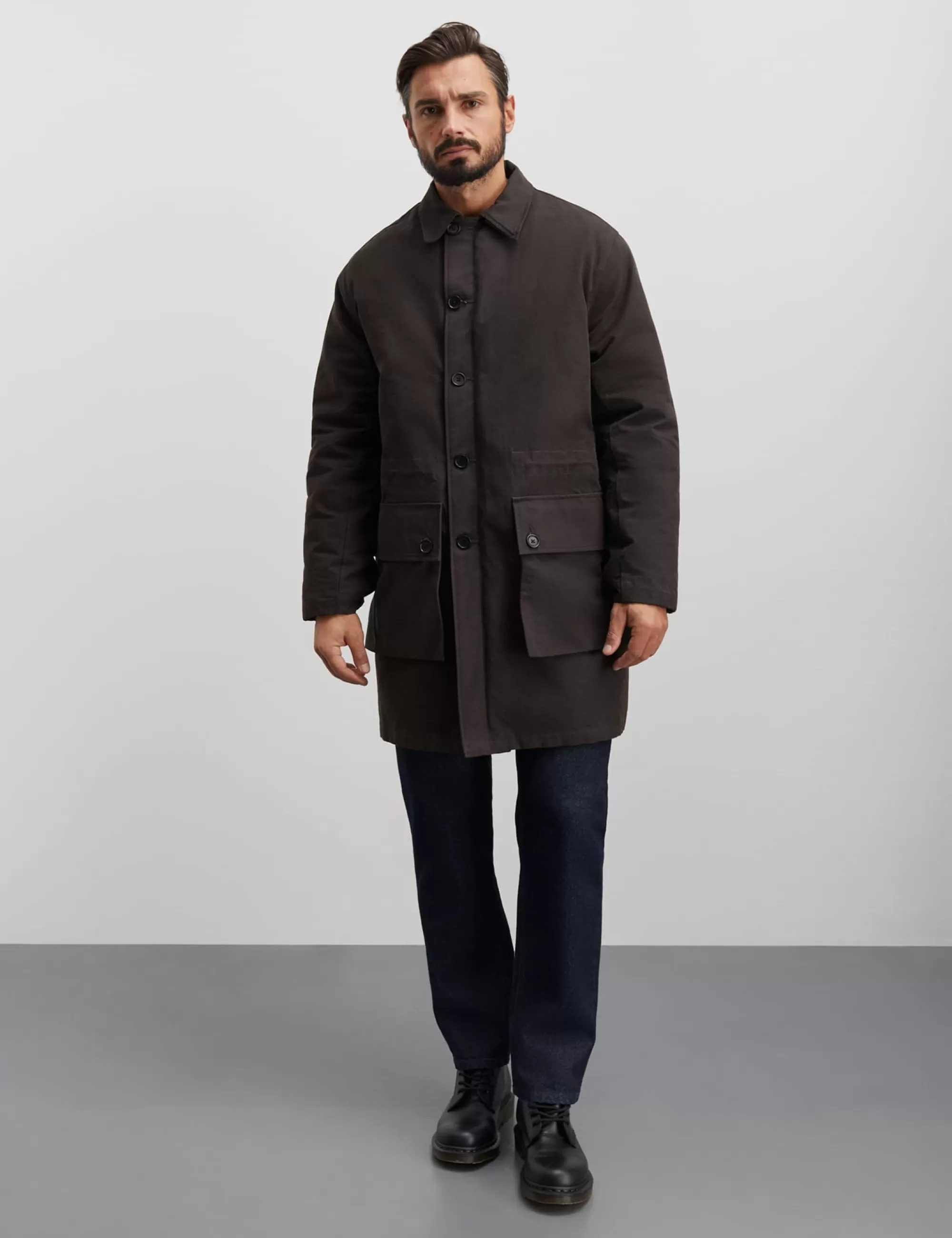 MADS NØRGAARD Combat Cotton Julian Jacket Beluga Best