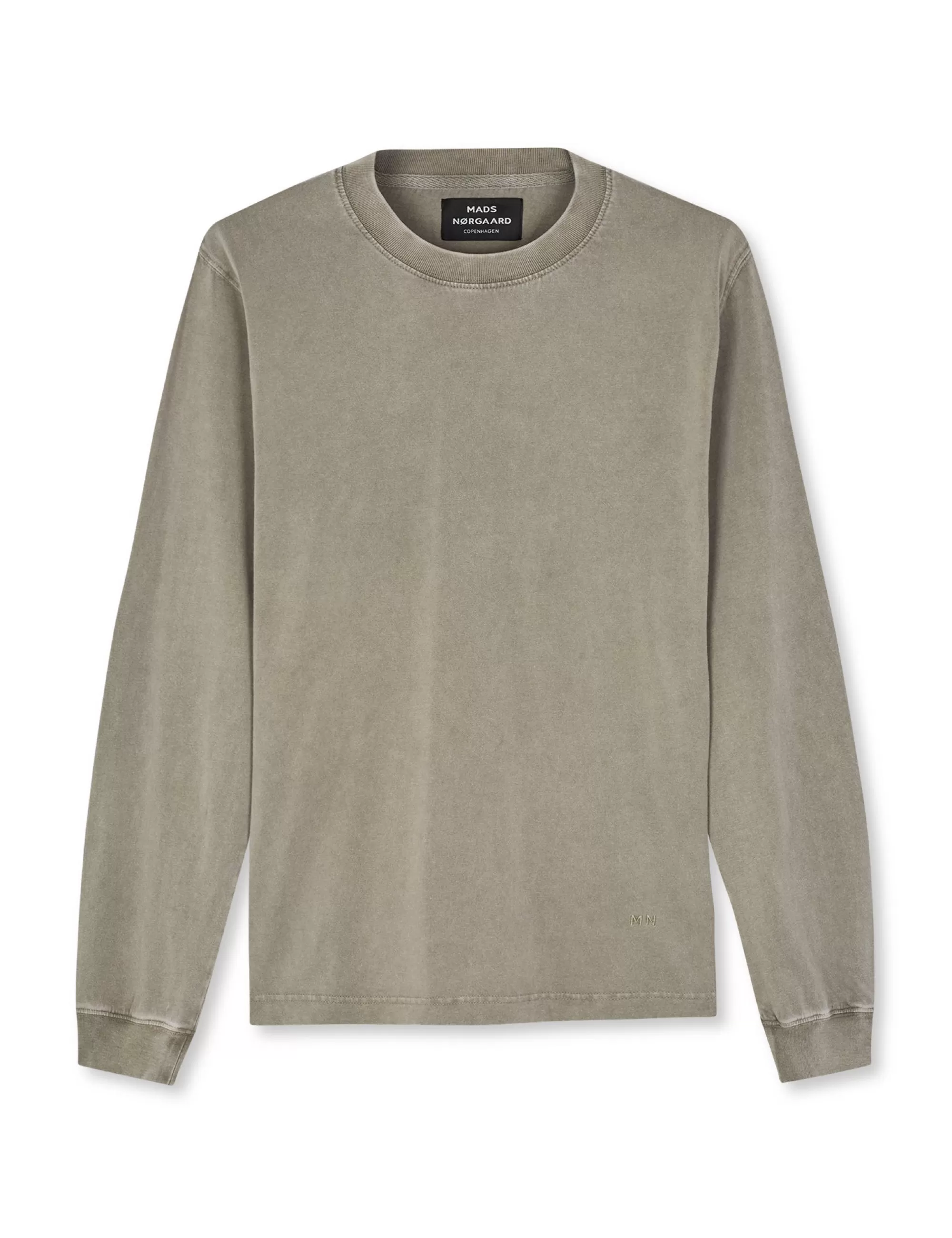 MADS NØRGAARD Cotton Jersey Dye Frode Tee LS Silver Sage Sale