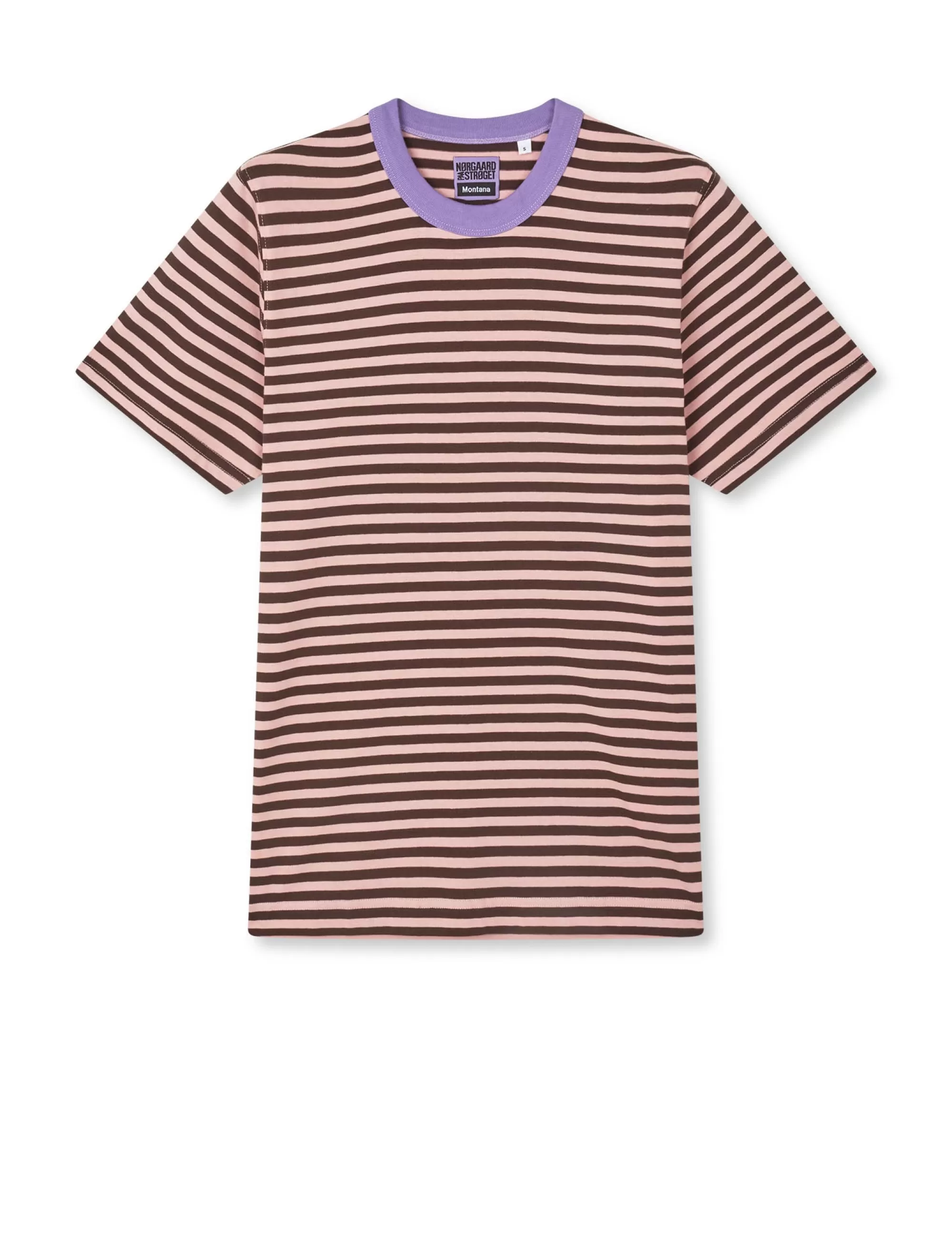 MADS NØRGAARD Cotton Jersey Frode Montana Tee Stripe/Lillac Breeze Clearance