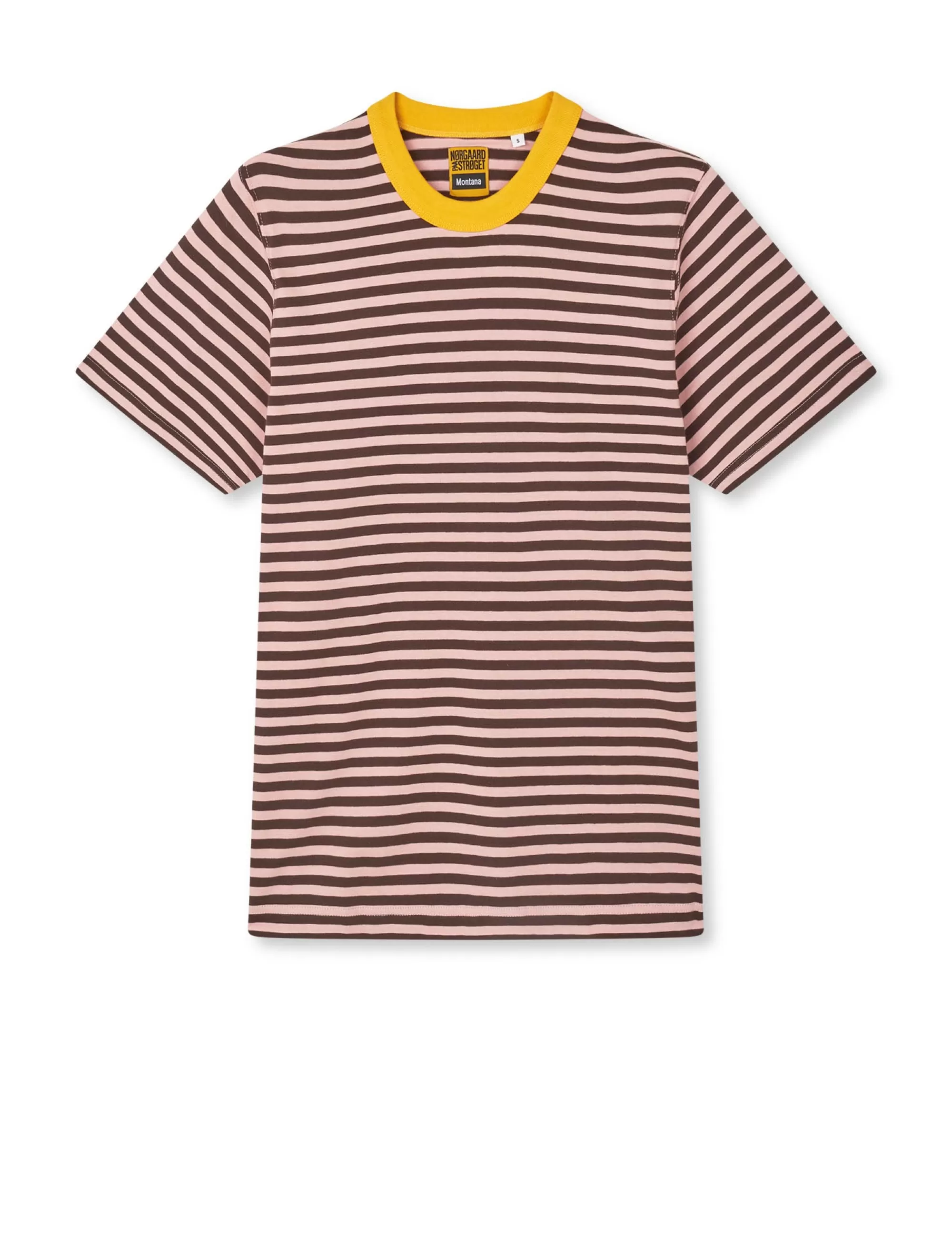 MADS NØRGAARD Cotton Jersey Frode Montana Tee Stripe/Sunset Gold Clearance