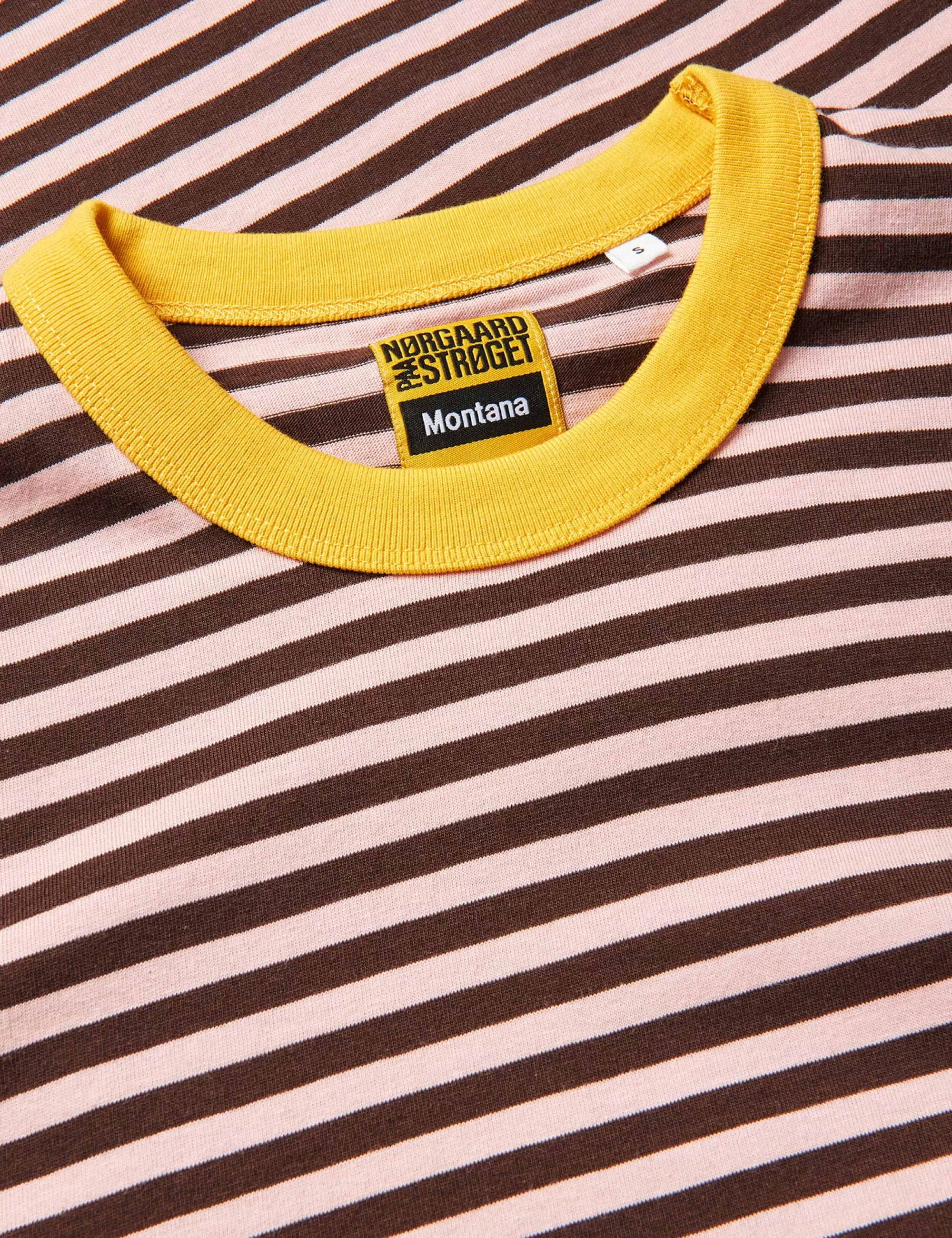 MADS NØRGAARD Cotton Jersey Frode Montana Tee Stripe/Sunset Gold Clearance