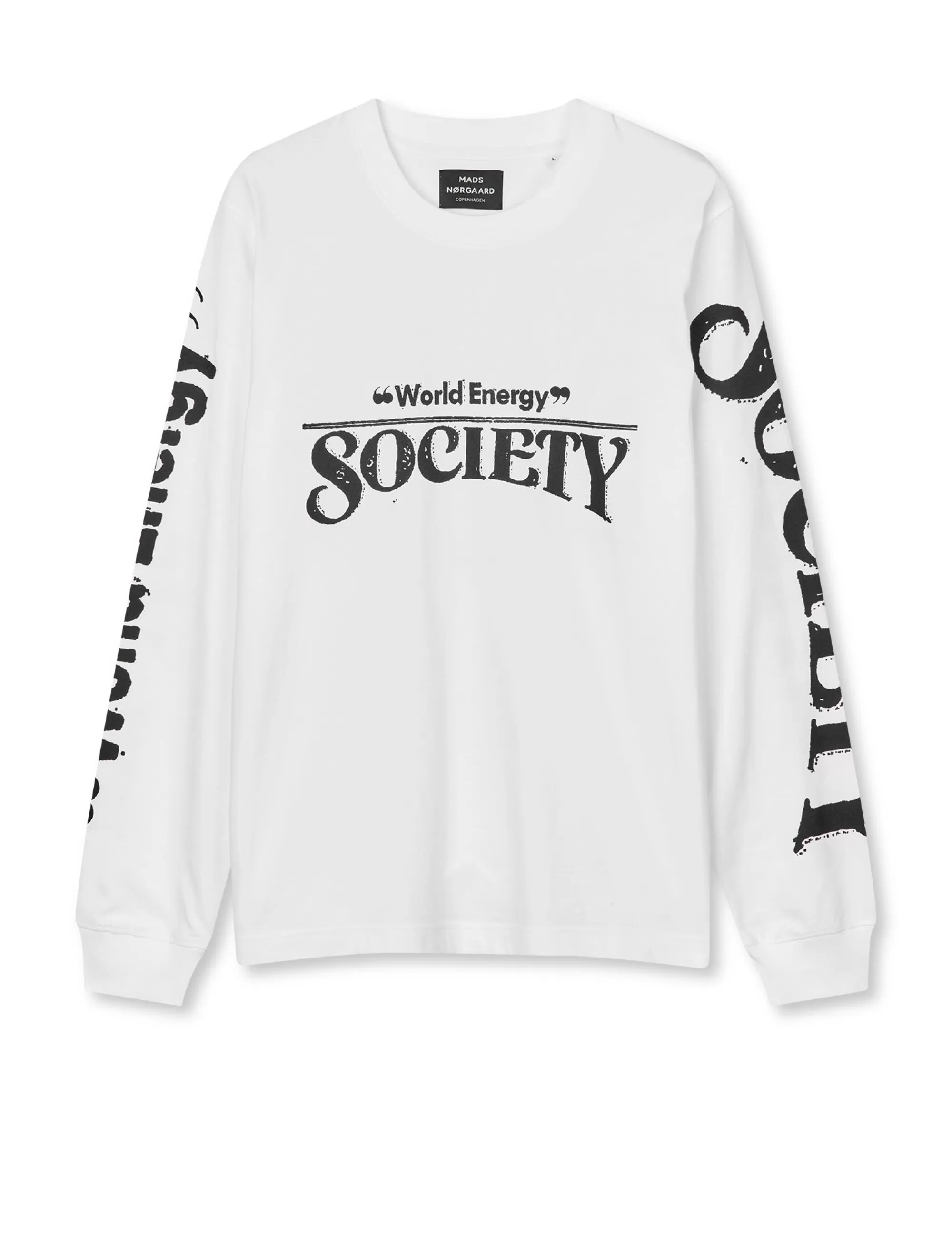 MADS NØRGAARD Cotton Jersey Frode World Energy Tee LS White Fashion