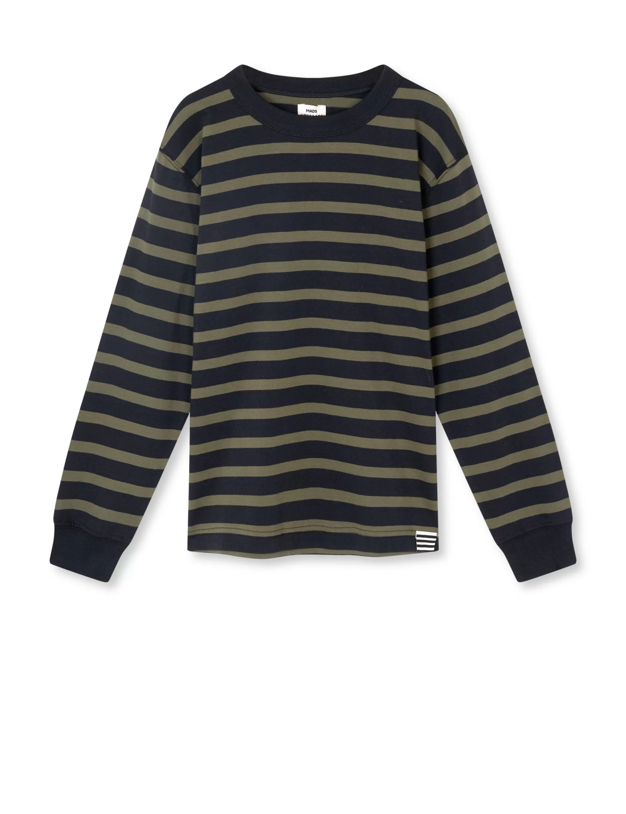 MADS NØRGAARD Cotton Jersey Stripe Carlito Tee LS Kalamata/Jet Black Online