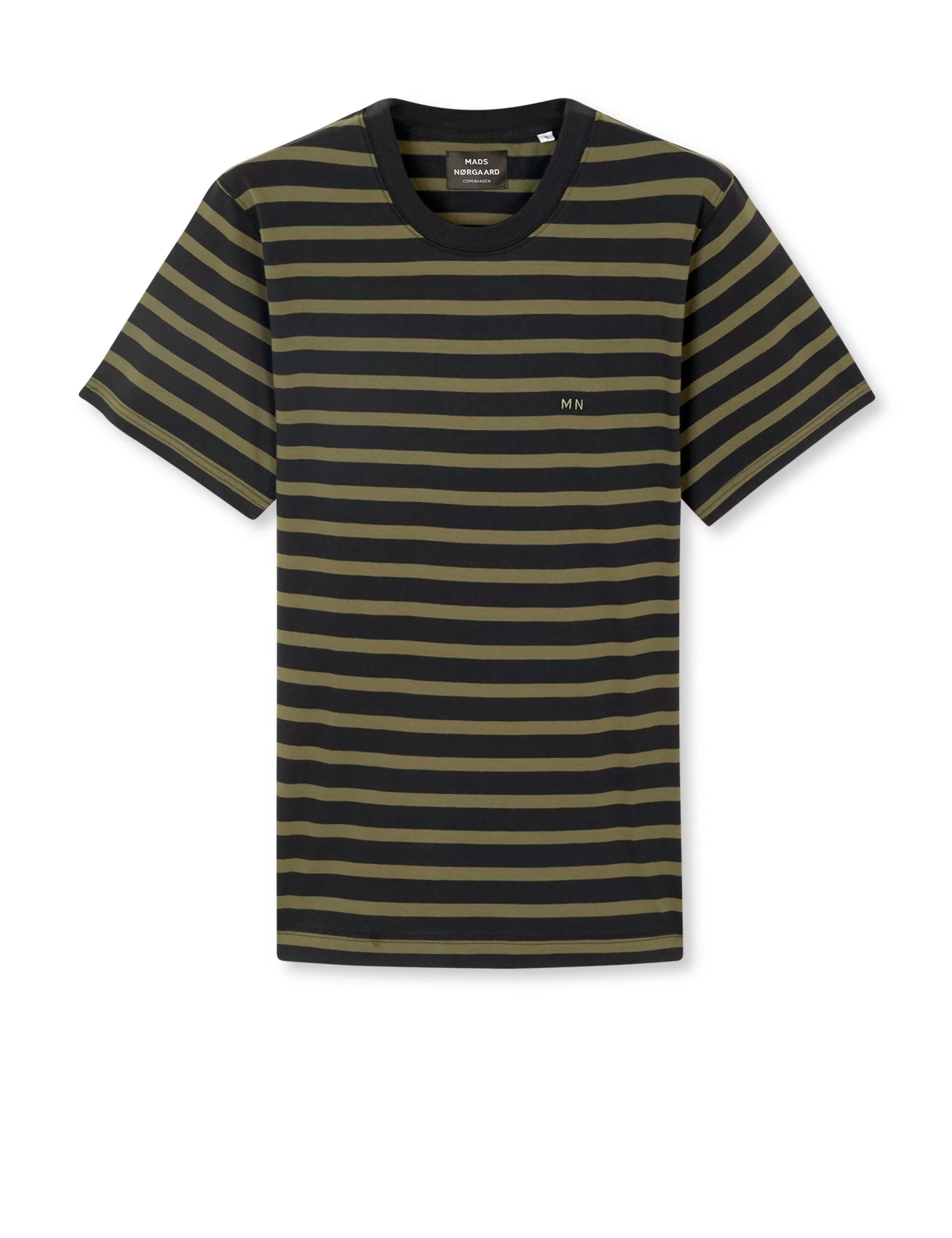 MADS NØRGAARD Cotton Jersey Stripe Frode Tee Kalamata/Jet Black Shop