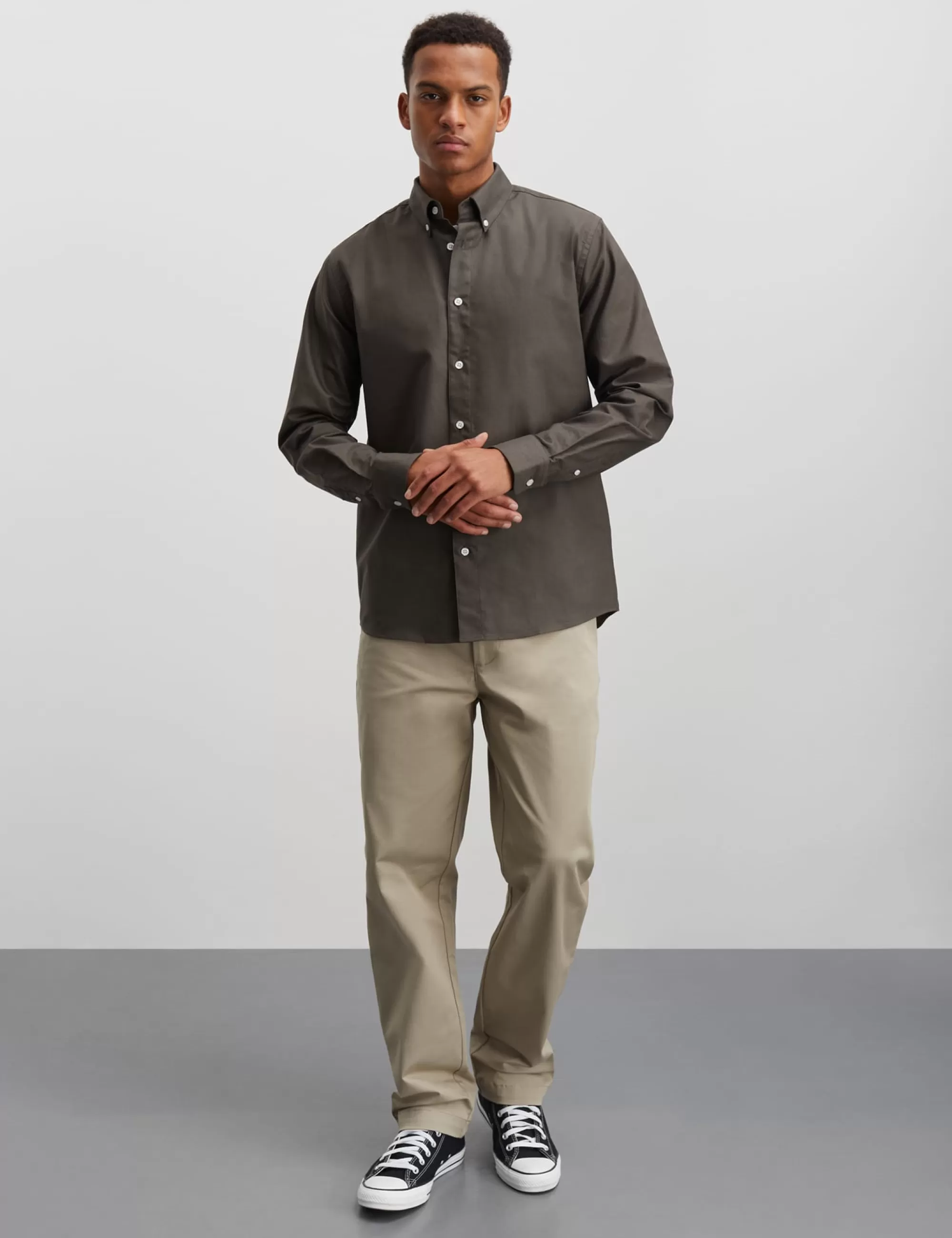 MADS NØRGAARD Cotton Oxford Sune Shirt BD Beluga Sale