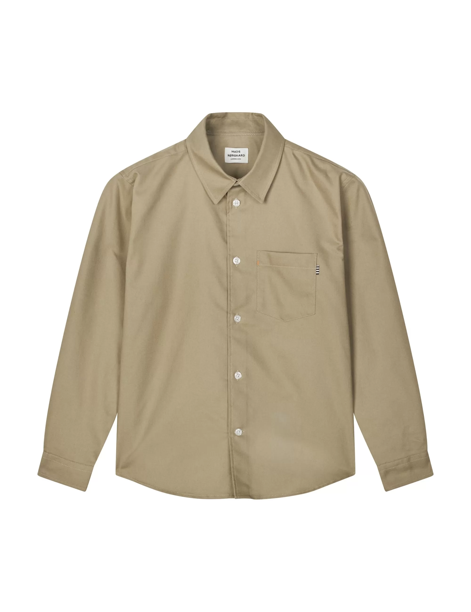 MADS NØRGAARD Cotton Oxford Svano Shirt Silver Sage Discount