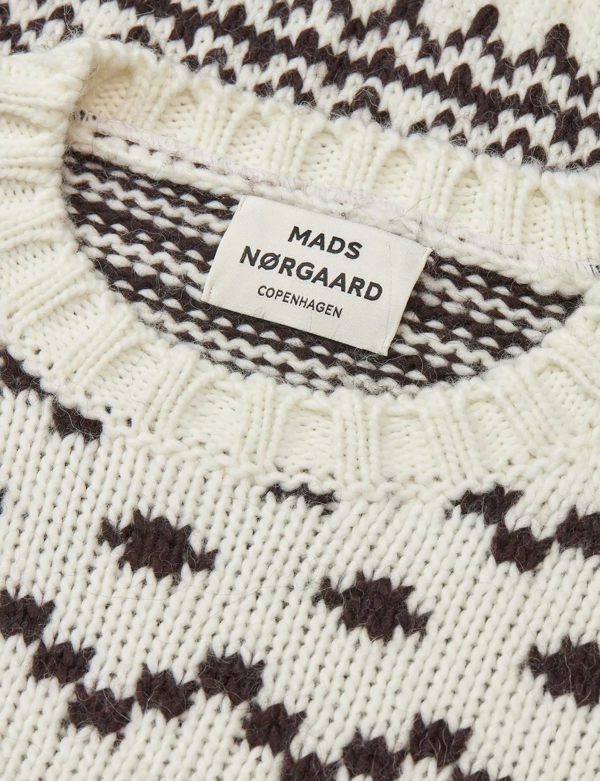 MADS NØRGAARD Crash Lefur Sweater White/Black Coffee Outlet