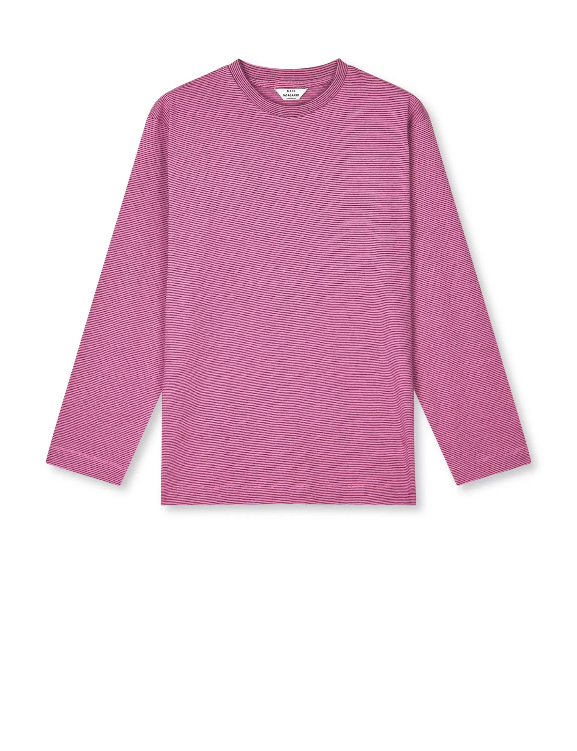 MADS NØRGAARD Crisp Jersey Jerry Tee LS Carmine Rose/Black Flash Sale