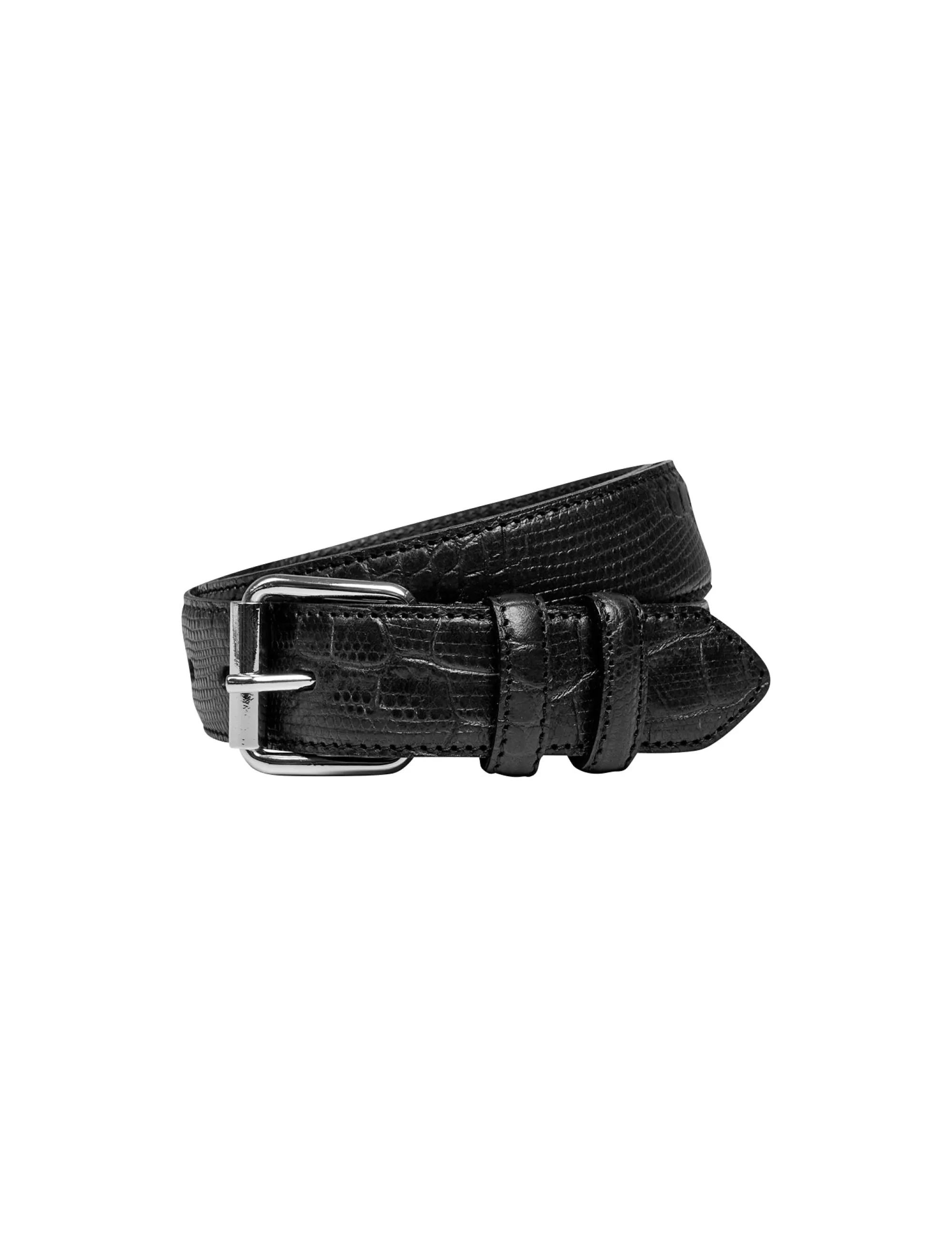 MADS NØRGAARD Croc Jimi Belt Black Outlet