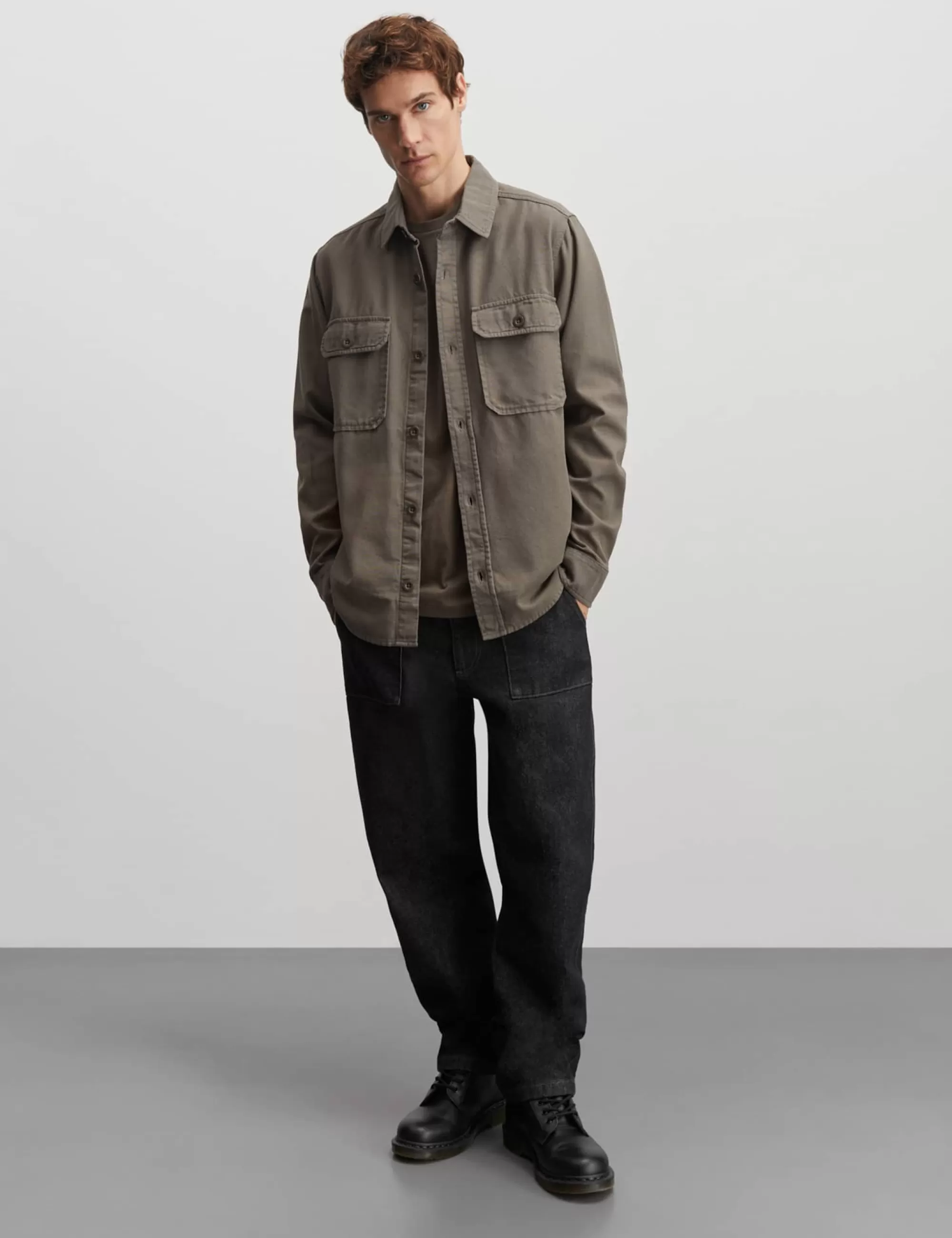 MADS NØRGAARD Dyed Canvas Skyler Shirt Bungee Cord Cheap