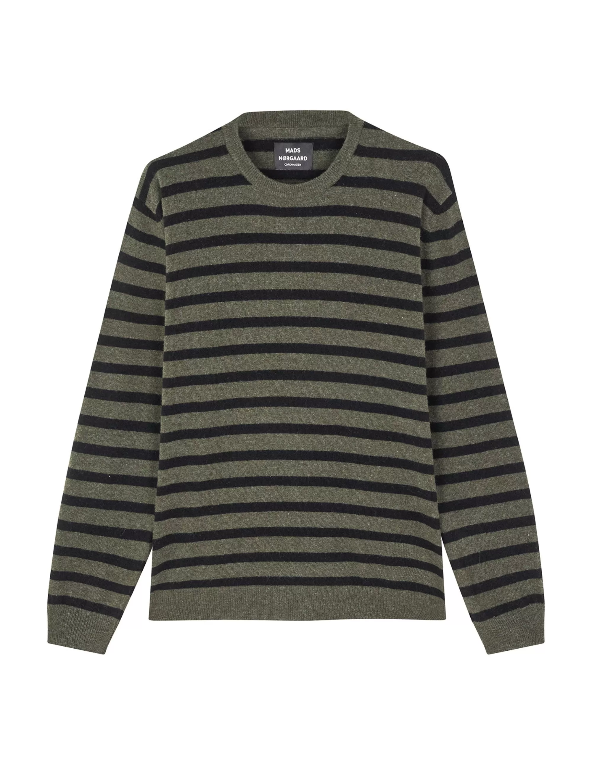 MADS NØRGAARD Eco Wool Karsten Stripe Knit Beluga/Black Sale