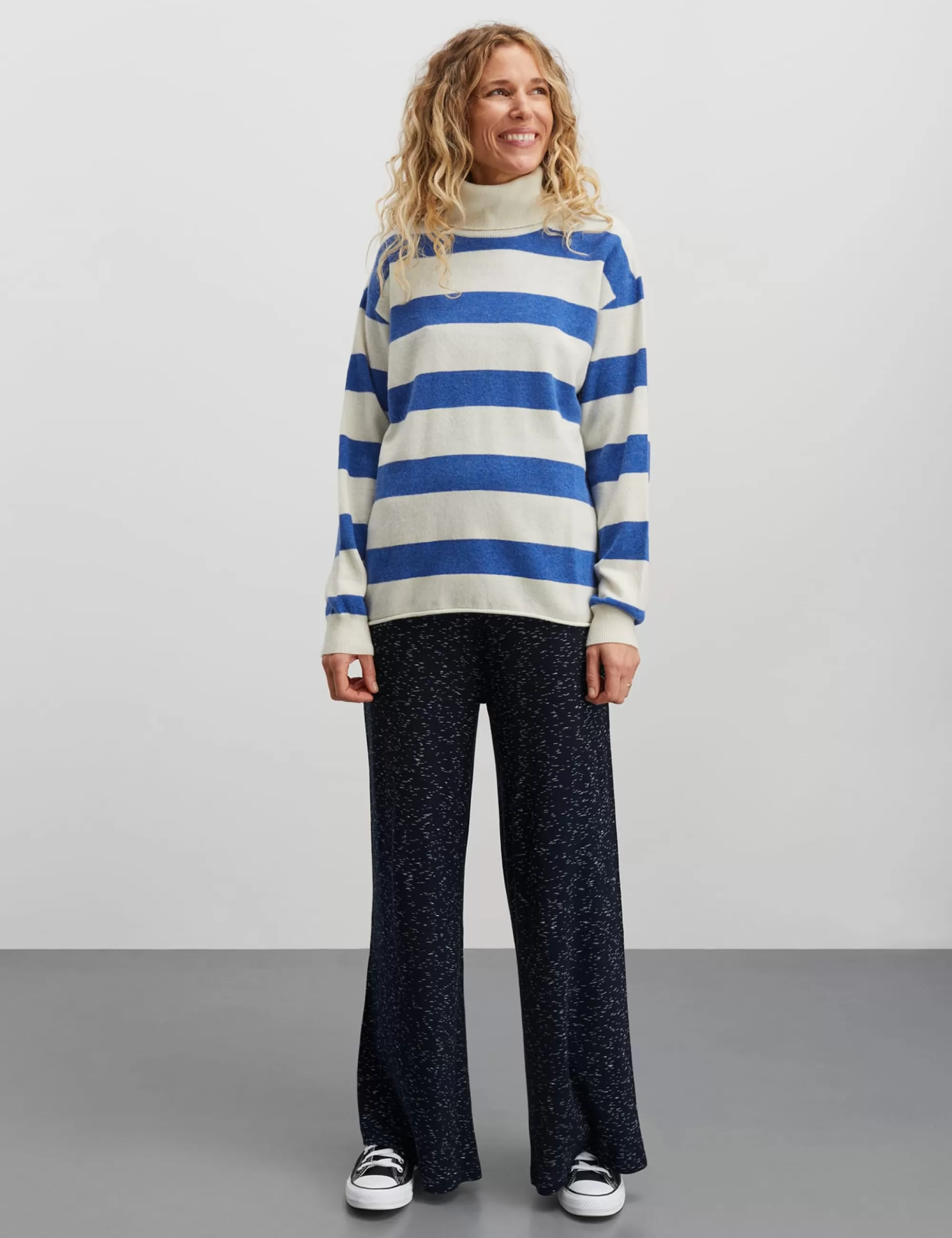 MADS NØRGAARD Eco Wool Stripe Kally Sweater Amparo Blue/Winter White Fashion