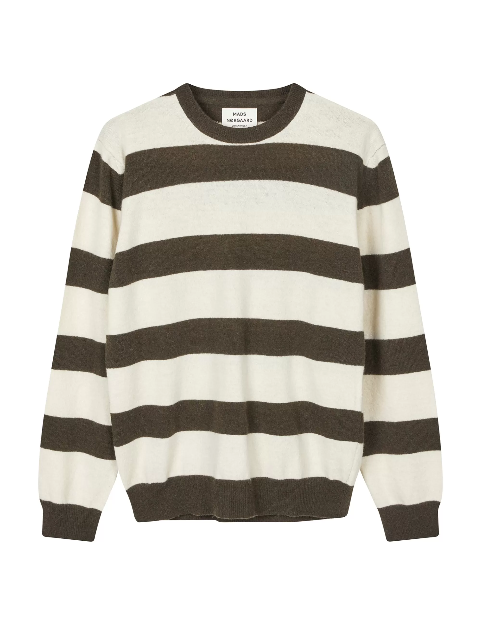 MADS NØRGAARD Eco Wool Stripe Kasey Sweater Turkish Coffee/Winter White New