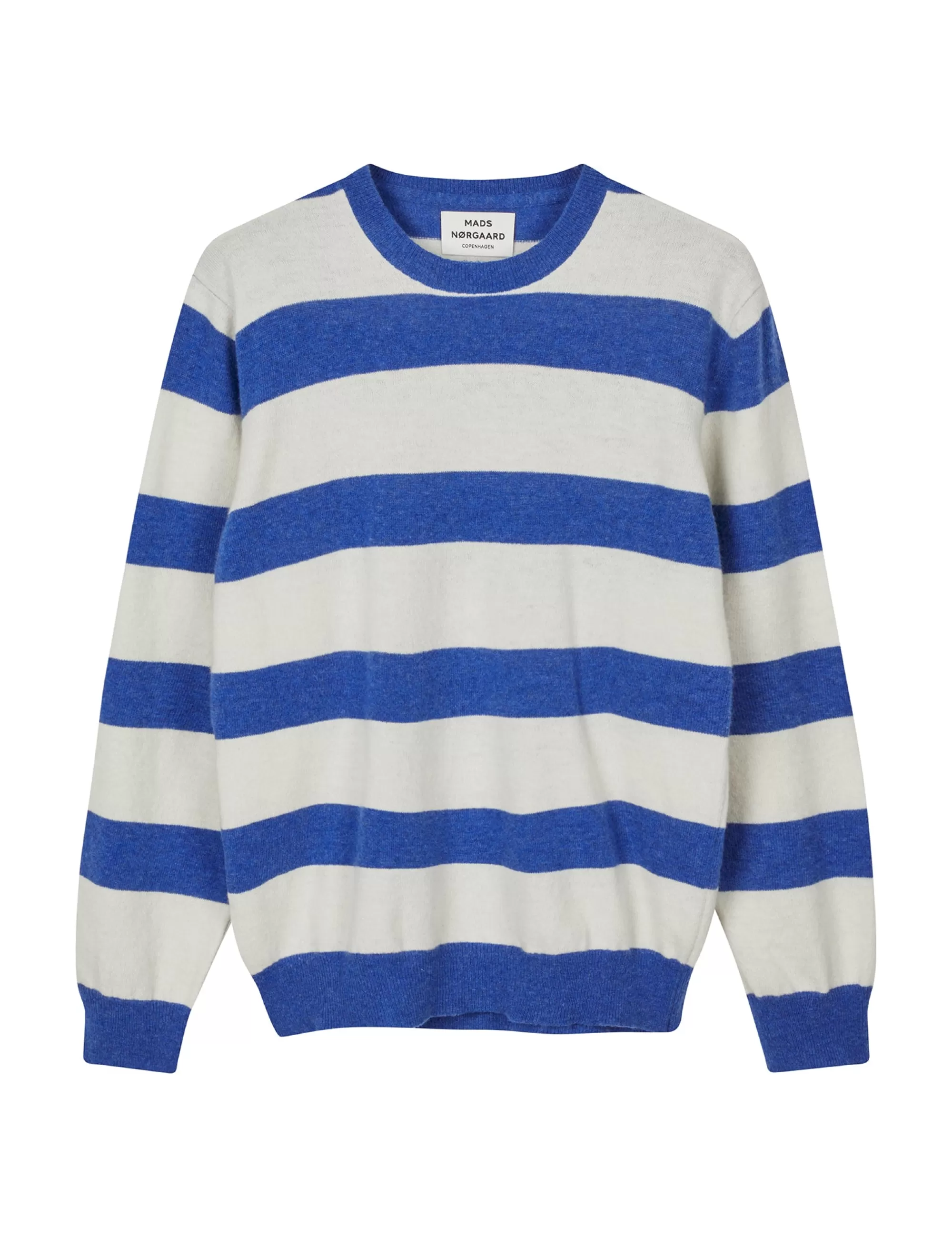 MADS NØRGAARD Eco Wool Stripe Kasey Sweater Amparo Blue/Winter White Best Sale