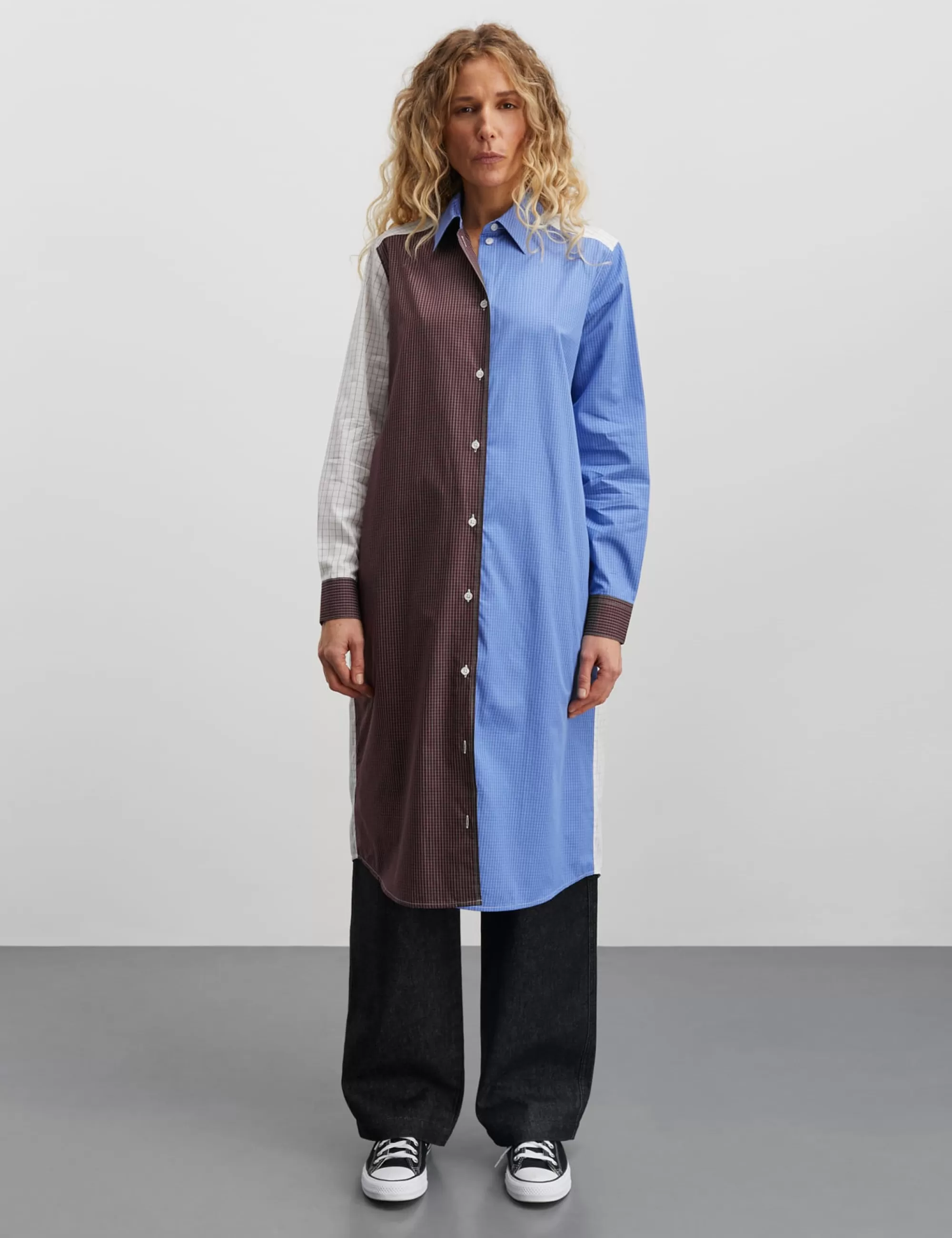 MADS NØRGAARD Grid Crissy Dress YD Grid/Amparo Blue Store