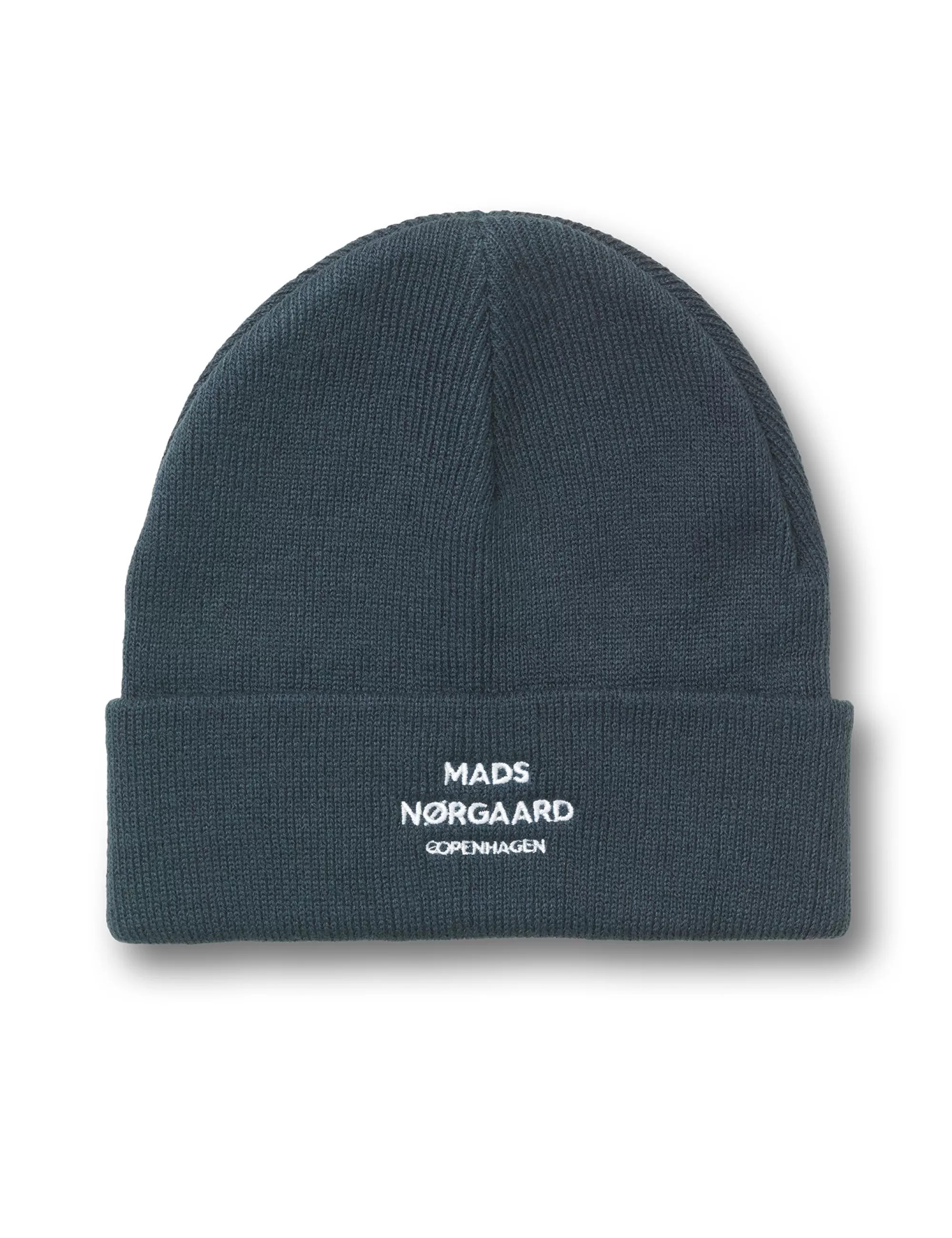 MADS NØRGAARD Isak Logo Ambas Beanie Midnight Navy New