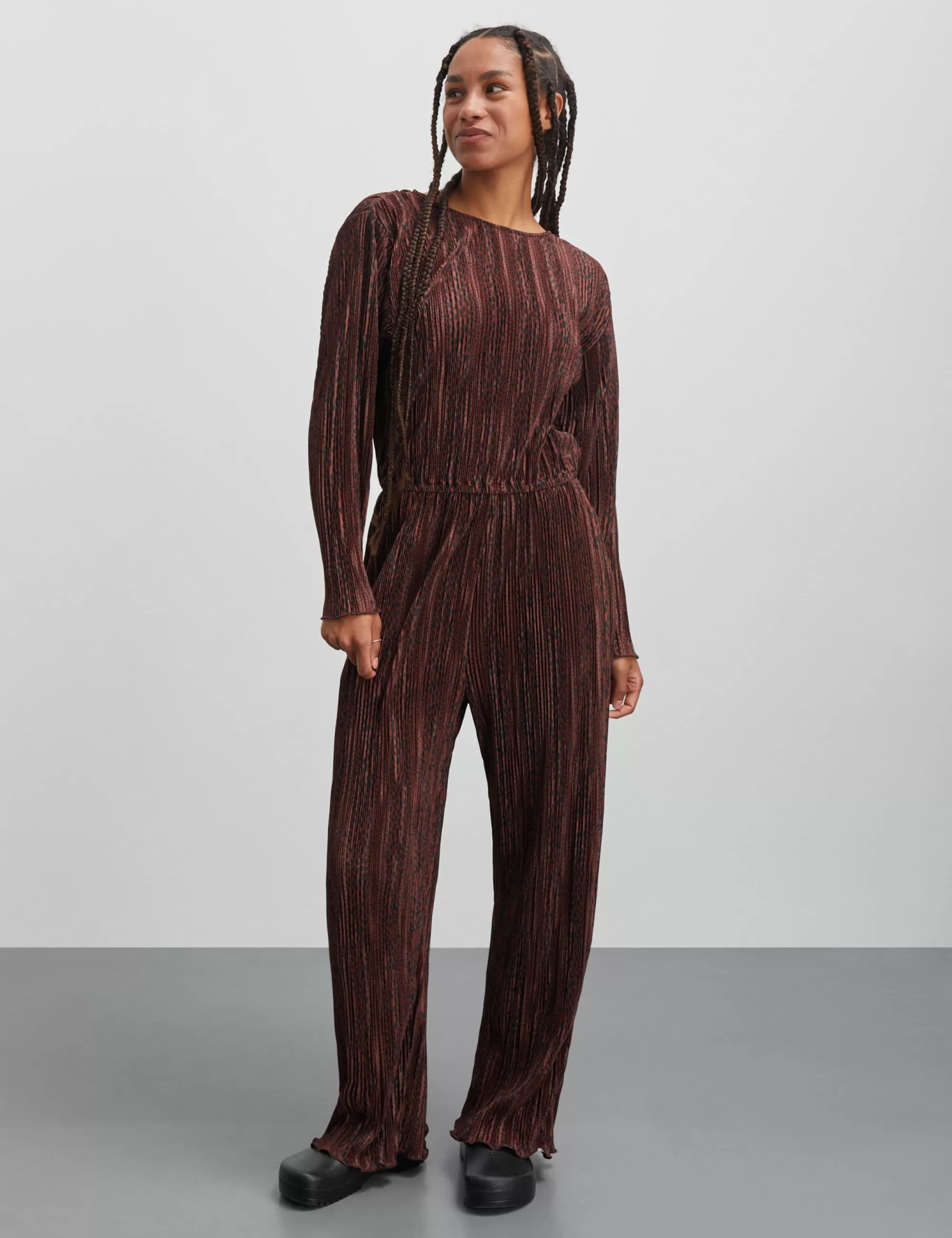 MADS NØRGAARD Luno Cava Jumpsuit AOP Leo Stripe AOP/Cambridge Brown Flash Sale