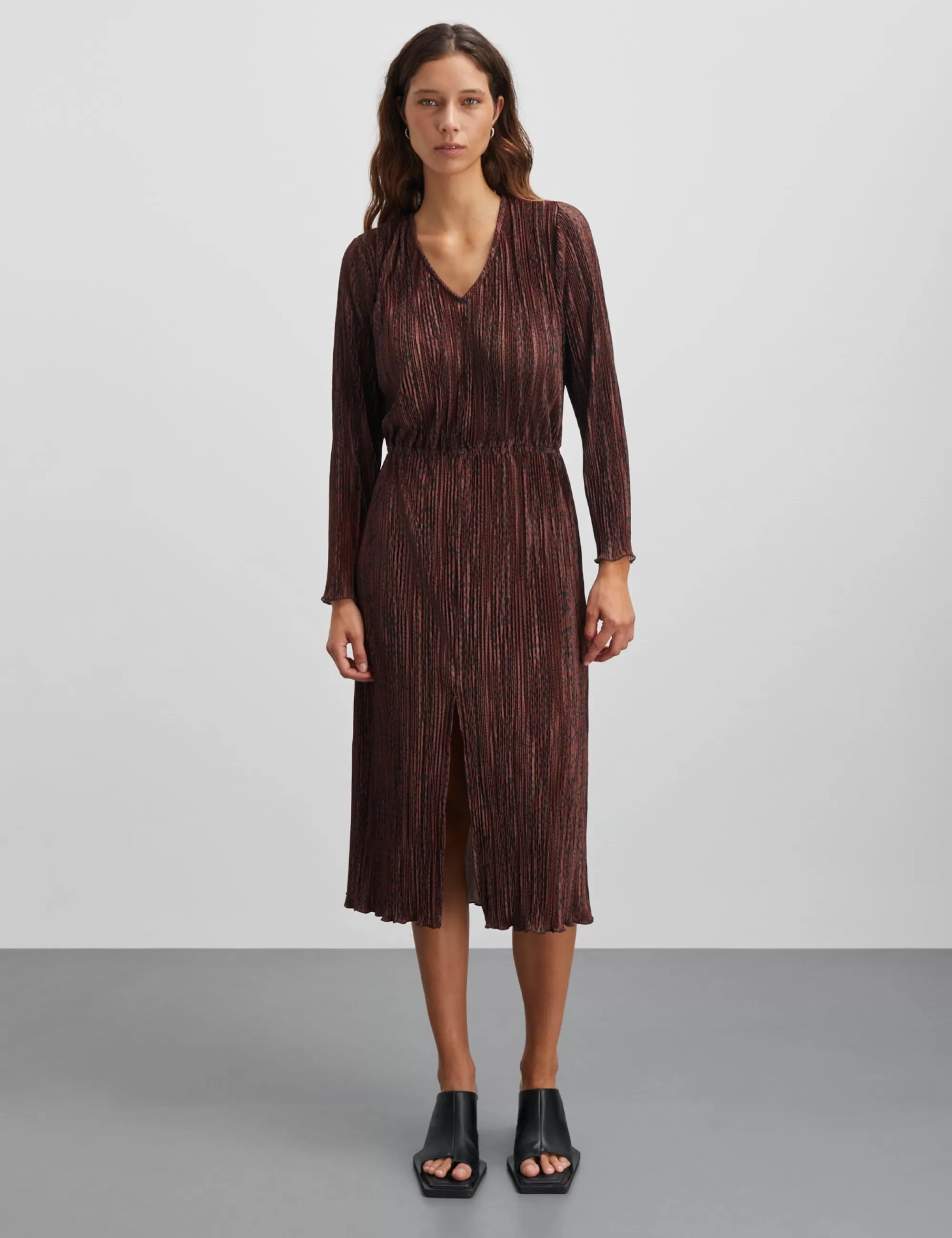 MADS NØRGAARD Luno Helen Dress AOP Leo Stripe AOP/Cambridge Brown Online