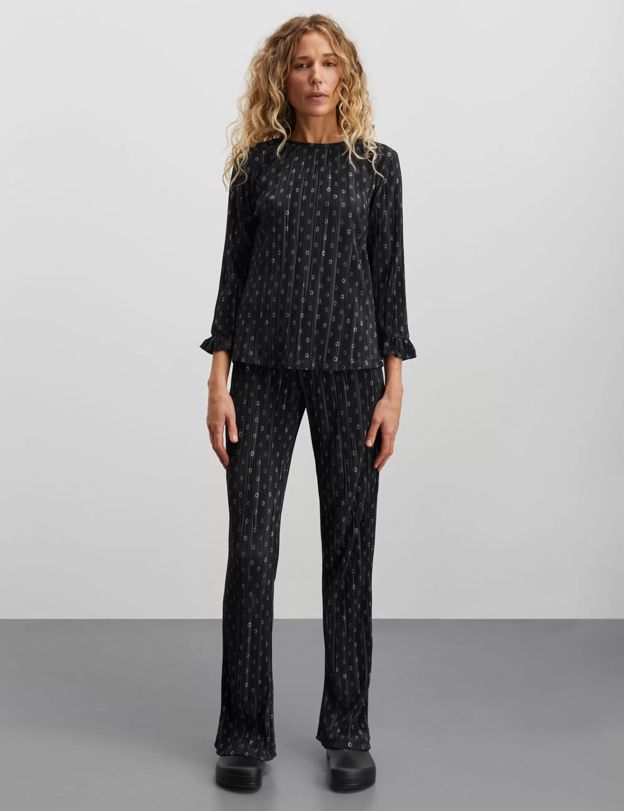 MADS NØRGAARD Luno Ura Pants AOP Scribble Dot AOP/Black Fashion