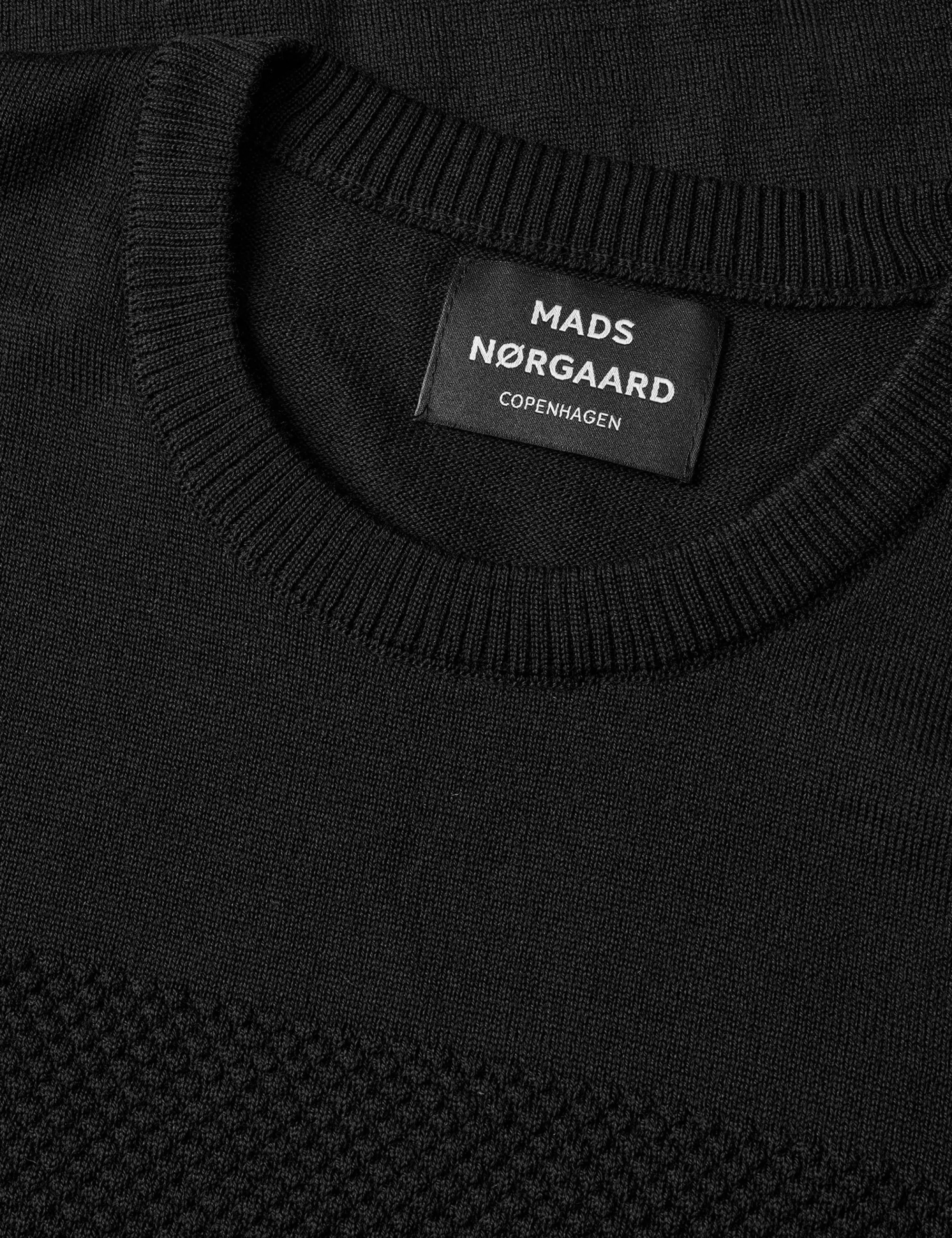 MADS NØRGAARD Merino Wool Klap Knit Black Best