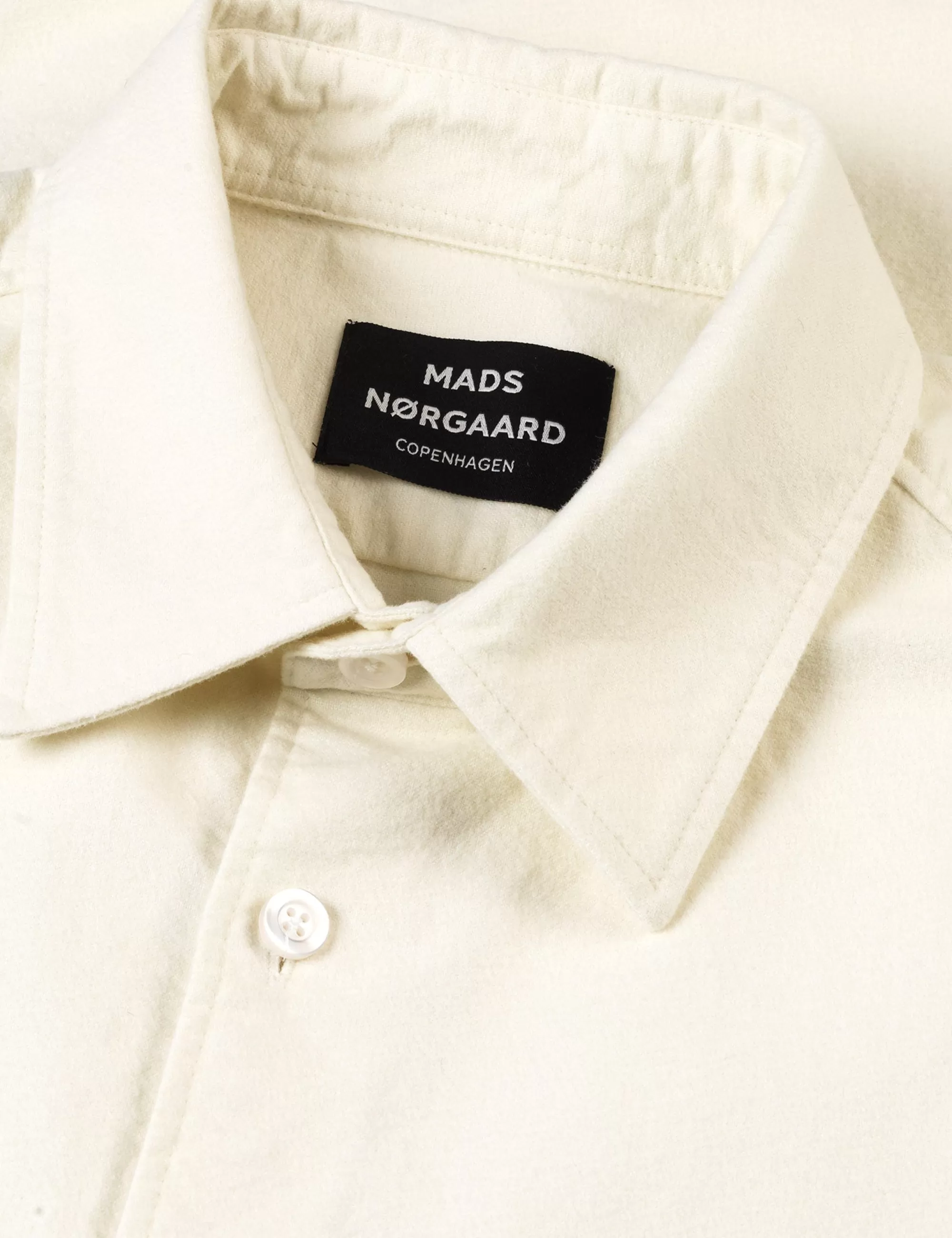 MADS NØRGAARD Moleskin Storm Work Shirt Vanilla Ice Clearance