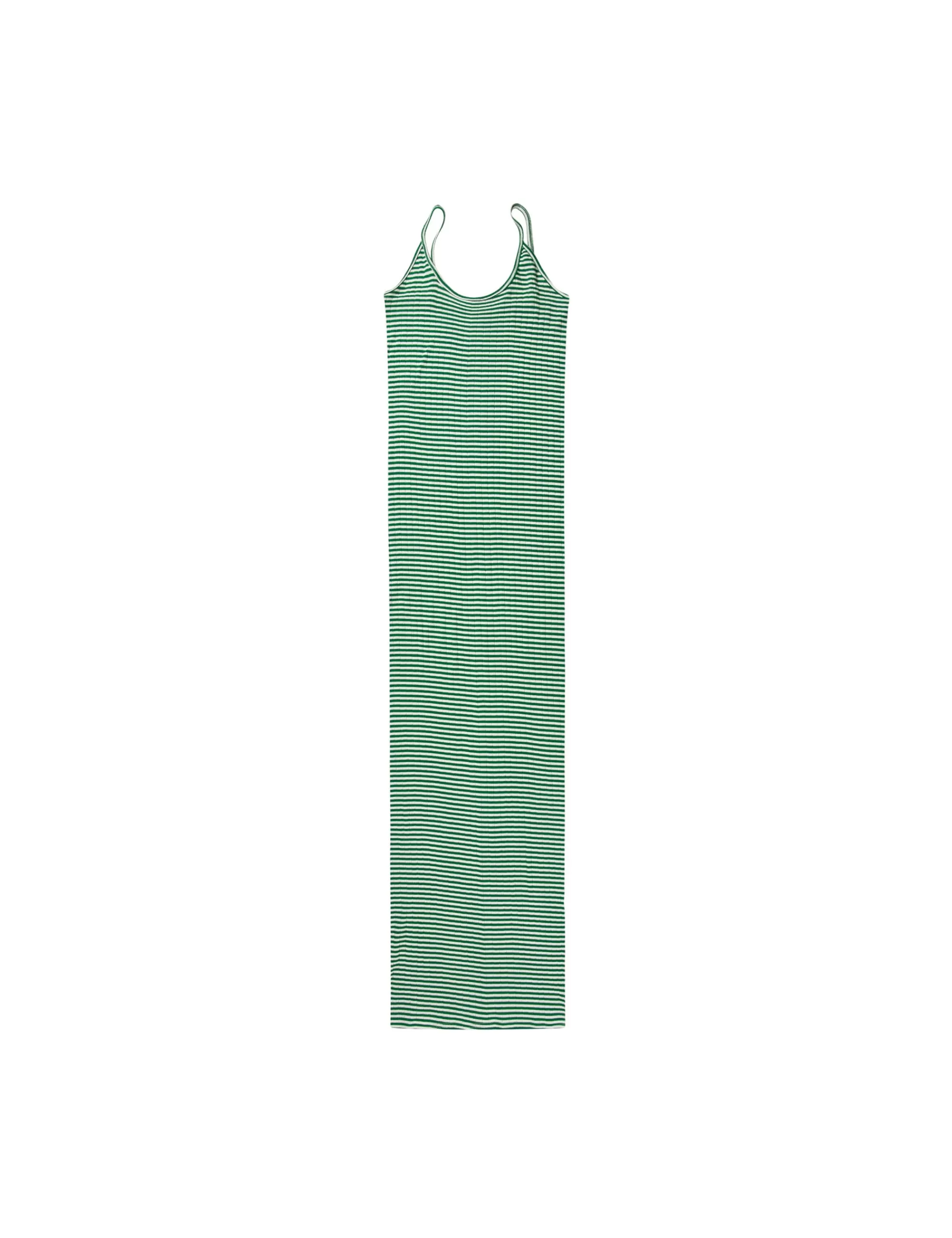 MADS NØRGAARD NPS Strap Dress Fine Stripe Green/Ecru Outlet