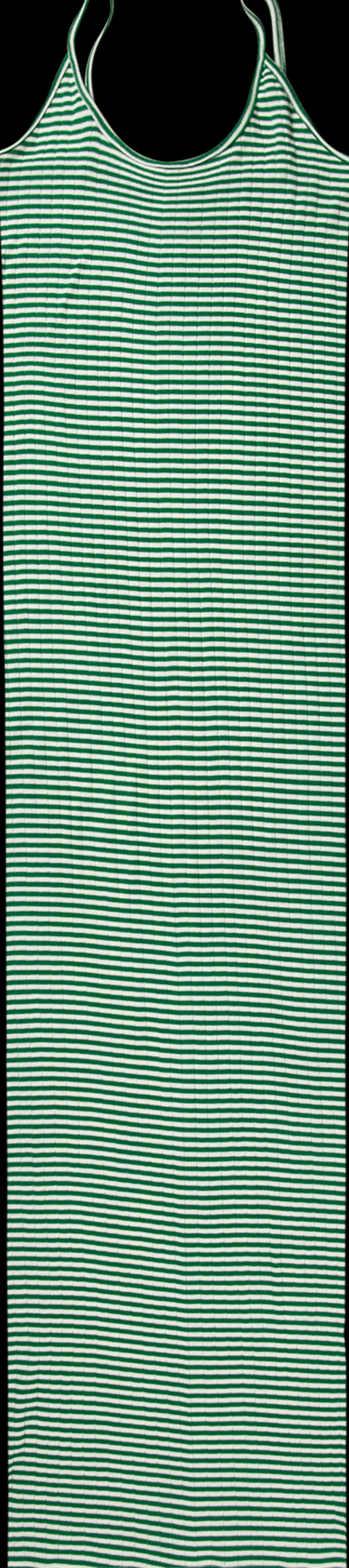 MADS NØRGAARD NPS Strap Dress Fine Stripe Green/Ecru Outlet