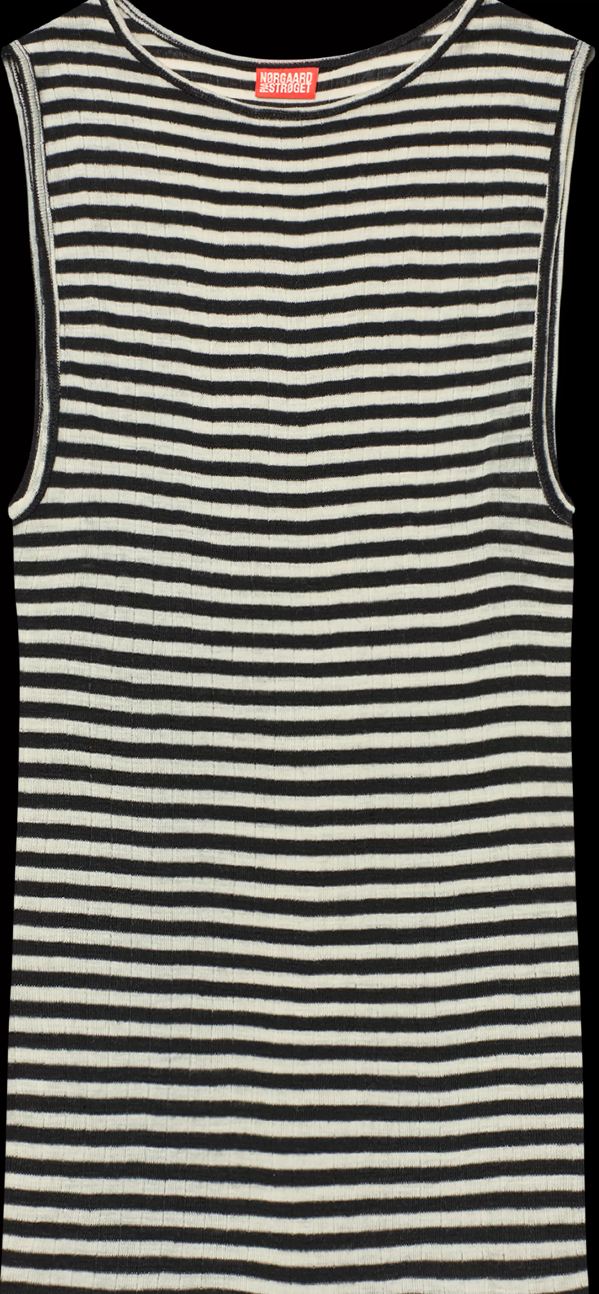 MADS NØRGAARD NPS Tank Top Wool Black/Ecru Stripe Store