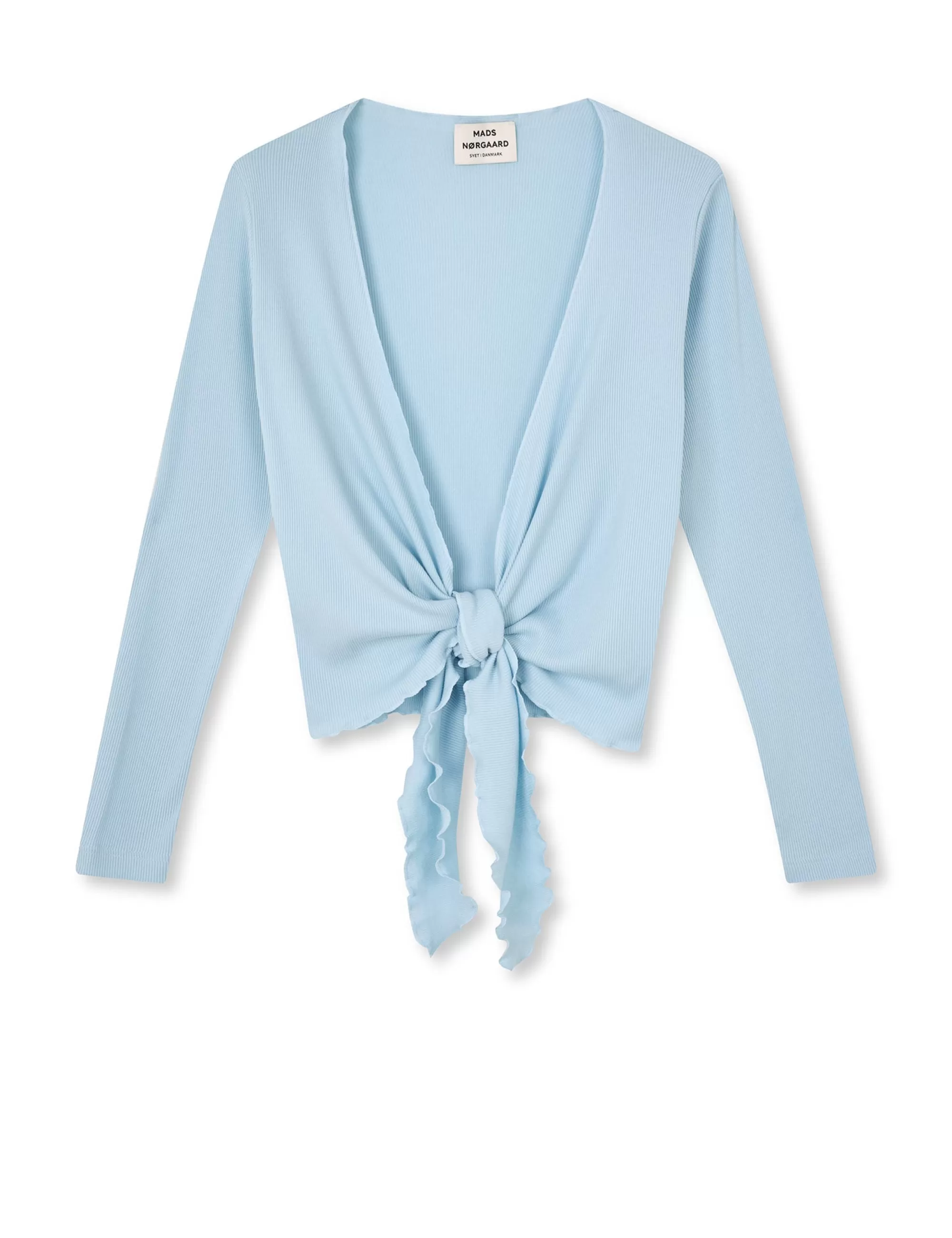 MADS NØRGAARD NPS Wrap Top Solid Colour Light Blue Clearance