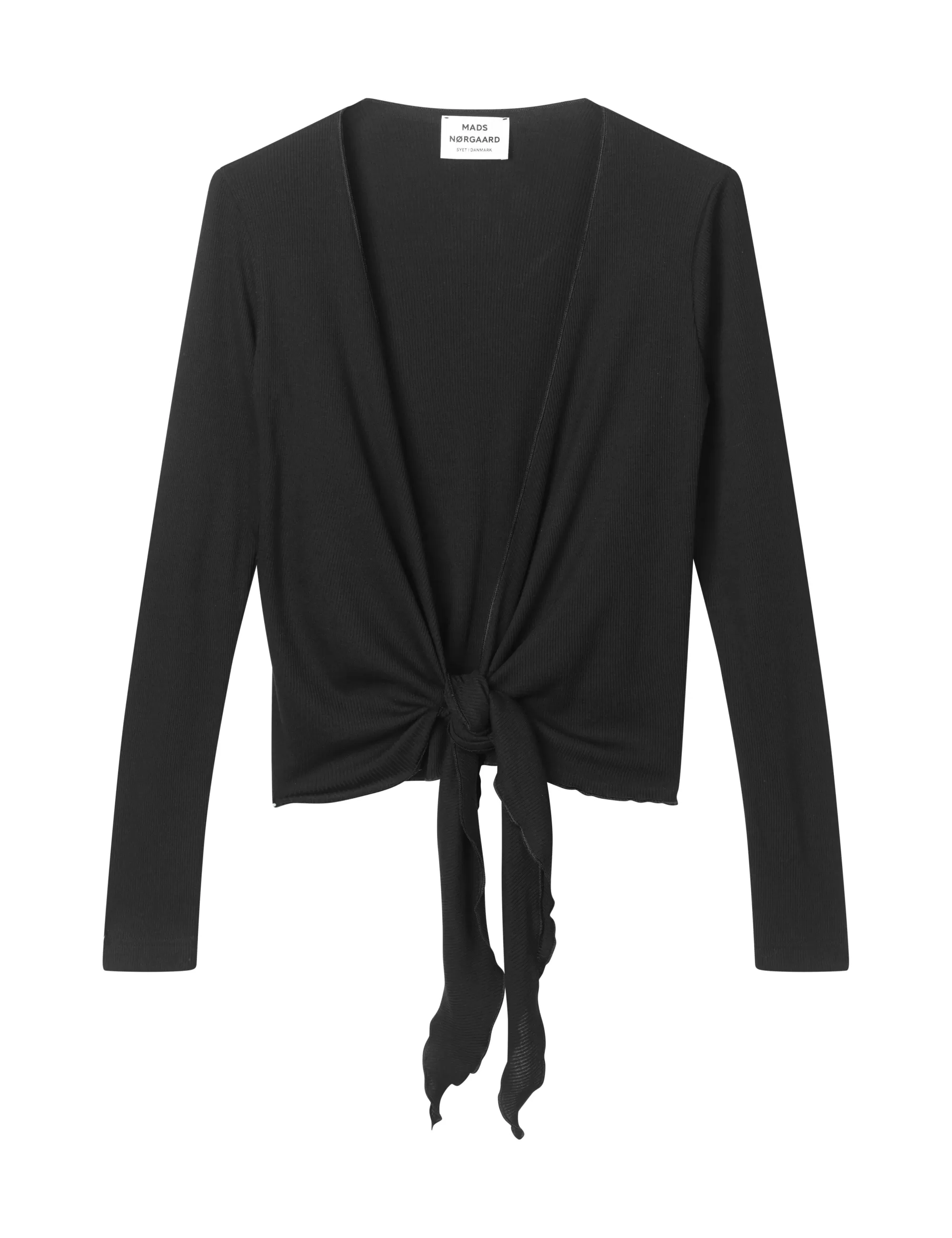 MADS NØRGAARD NPS Wrap Top Solid Colour Black Shop